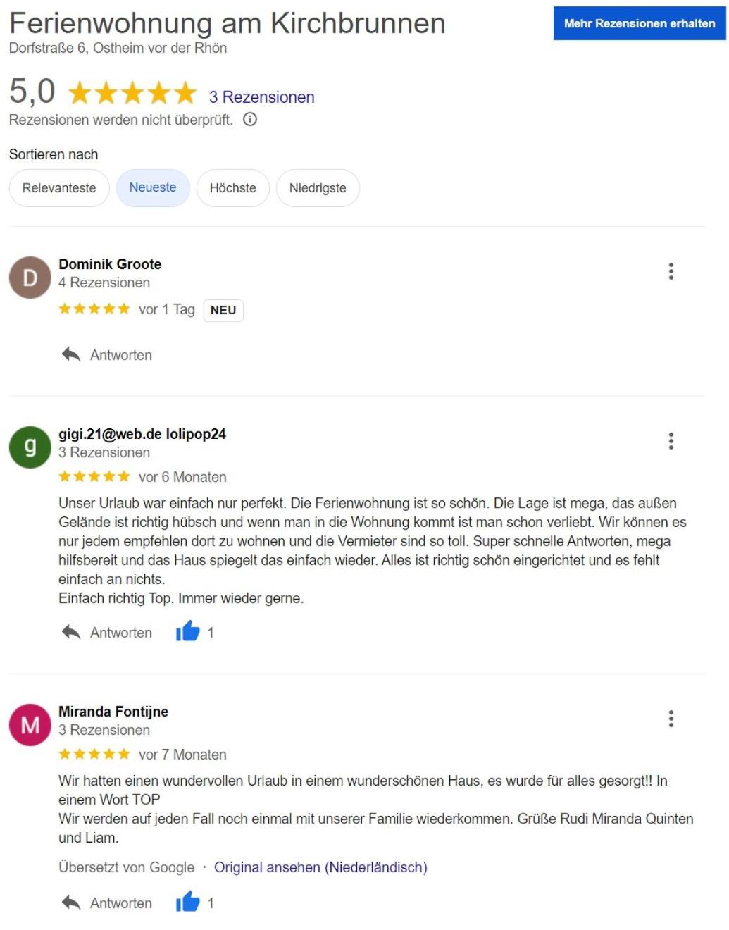 Ferienwohnung am Kirchbrunnen in der Rhön