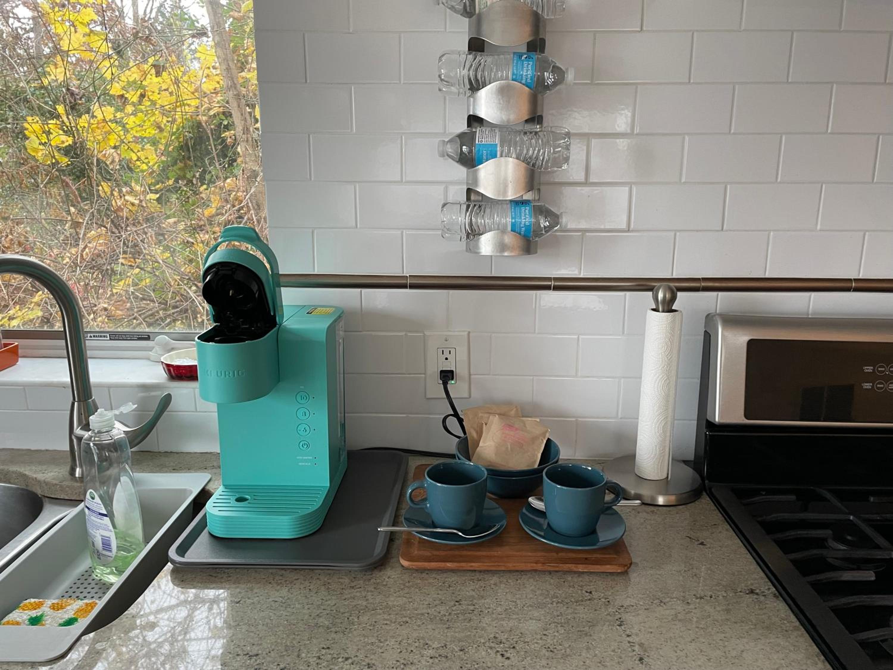 One bedroom with modern kitchen, balcony with water view
