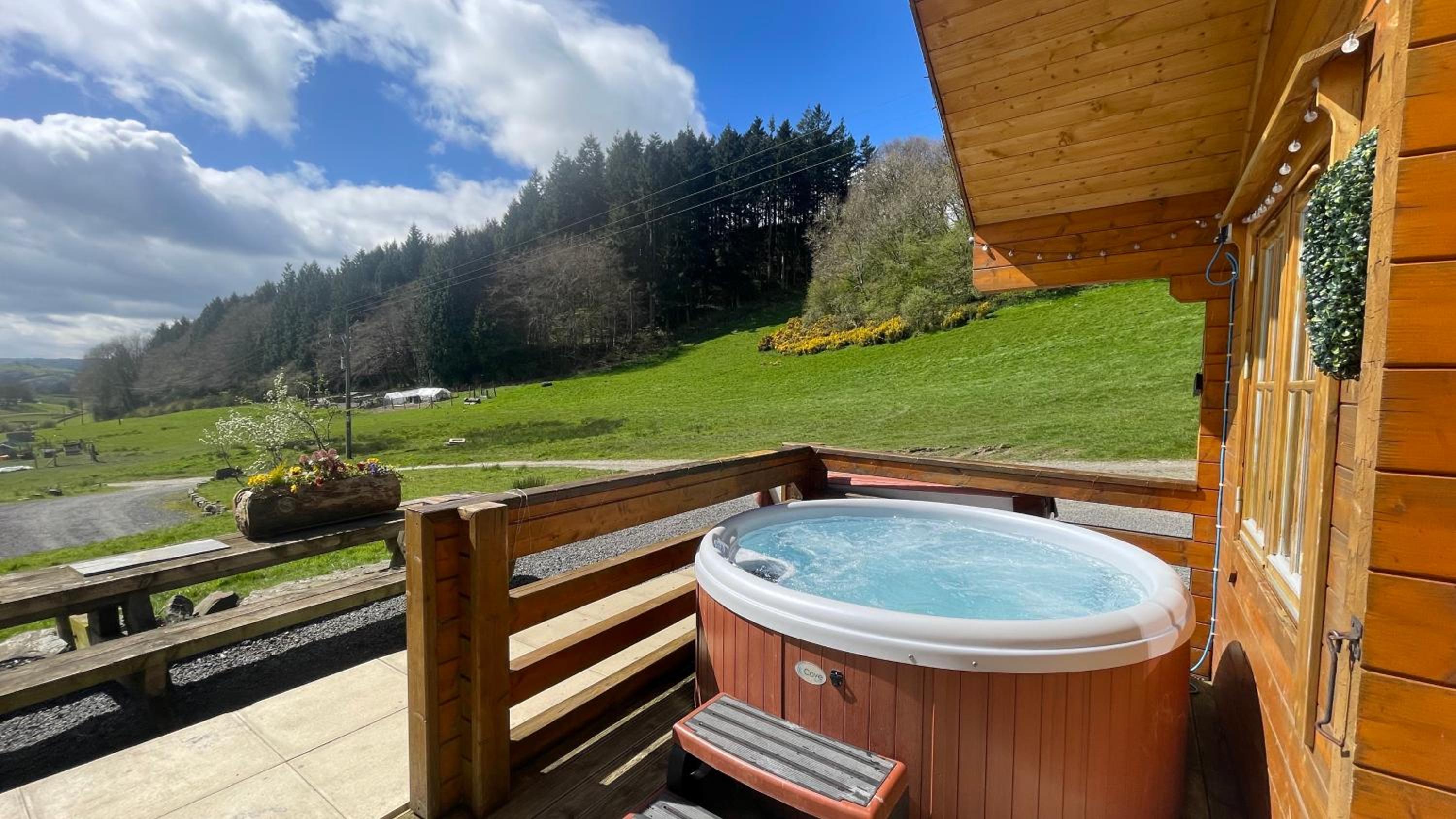 Bothy Cabin -Log cabin in wales - with hot tub view 2