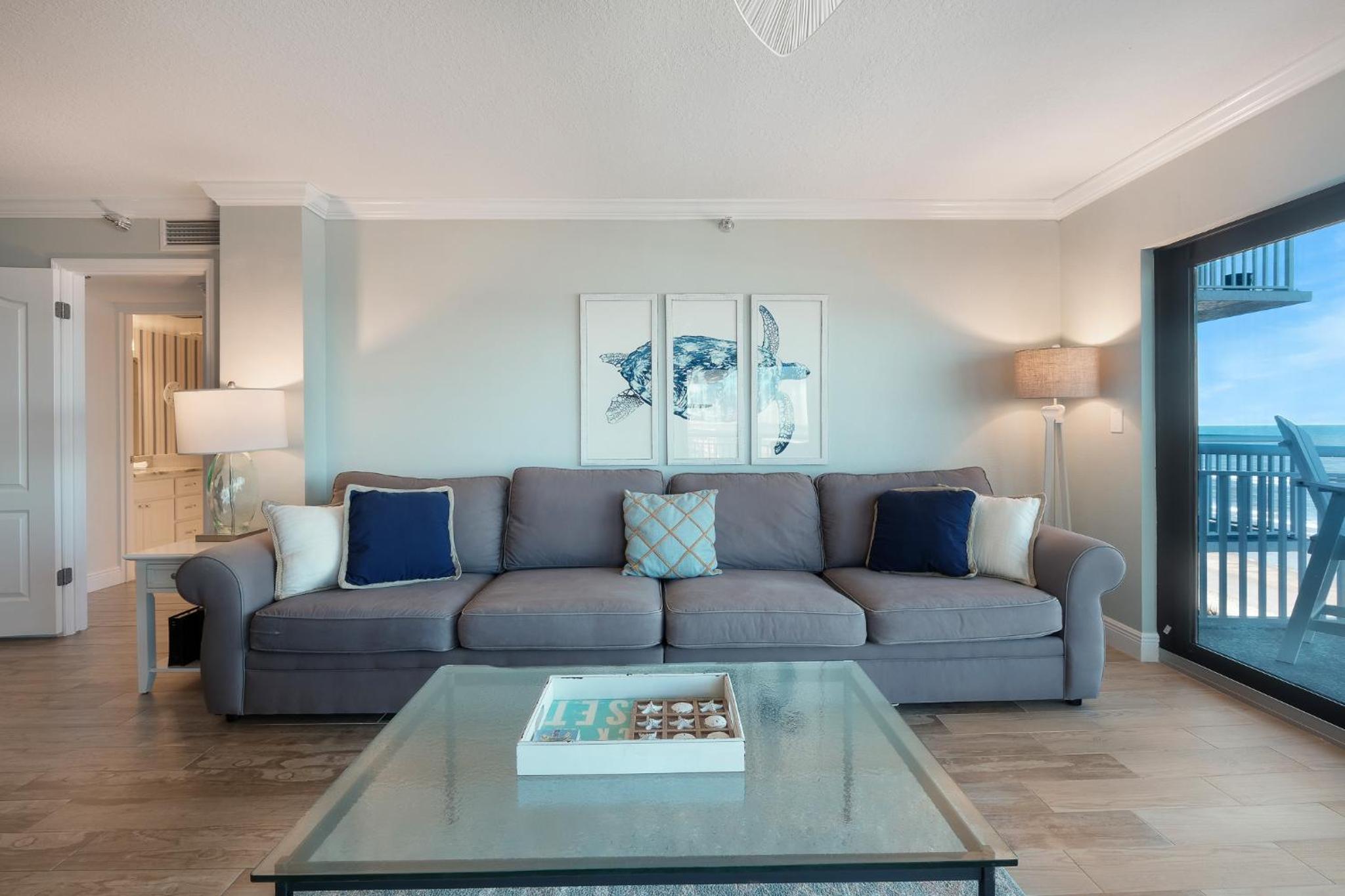 Oceanfront with pool & beach access located on the no-drive beach!