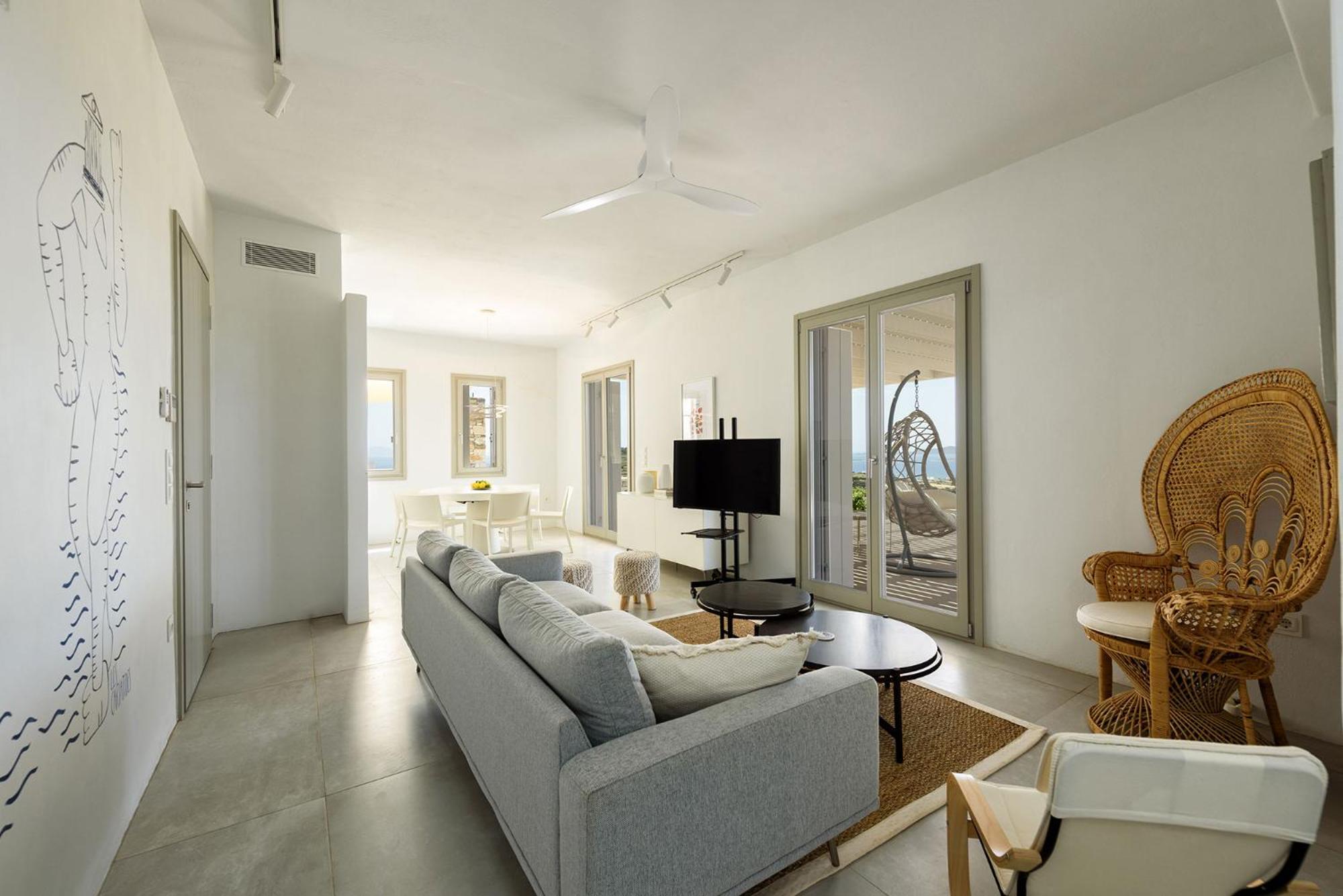 Stunning new villa with great pool area, magnificent panoramic sea view - Paros view 4