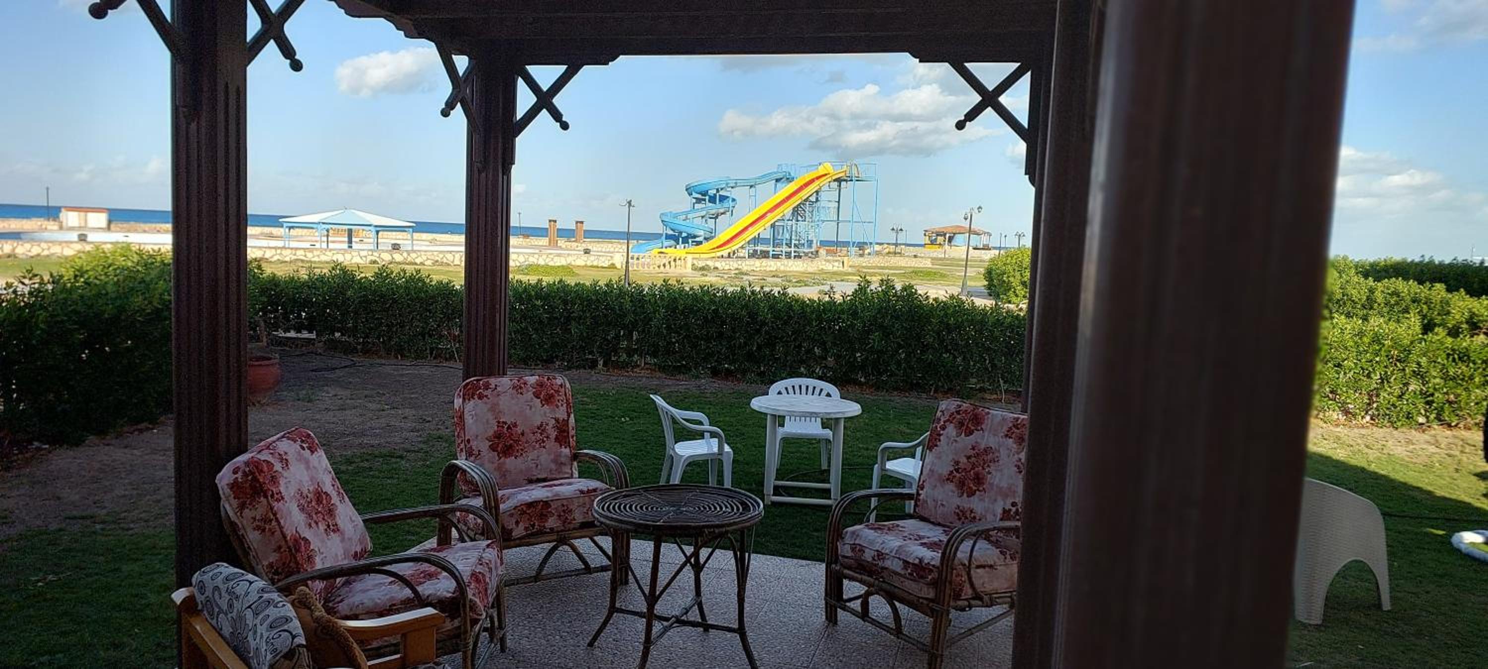Ground floor chalet beach front view