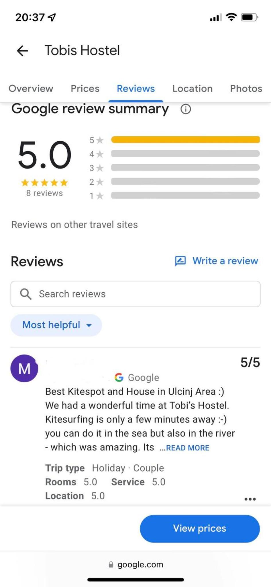 Tobis hostel view 5