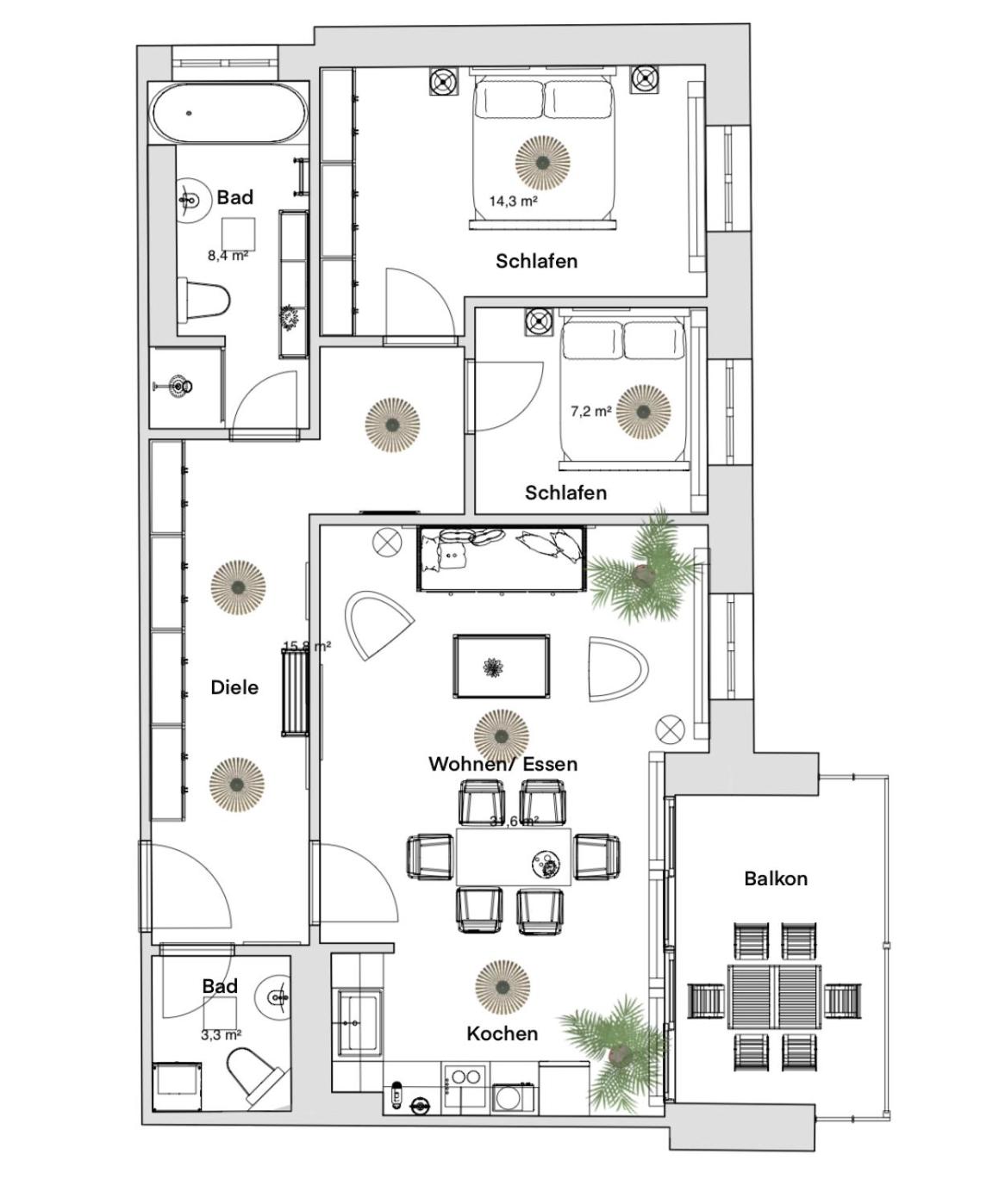 PINEAPPLE APARTMENTS - Zwinger IX - 80qm - 1x free parking