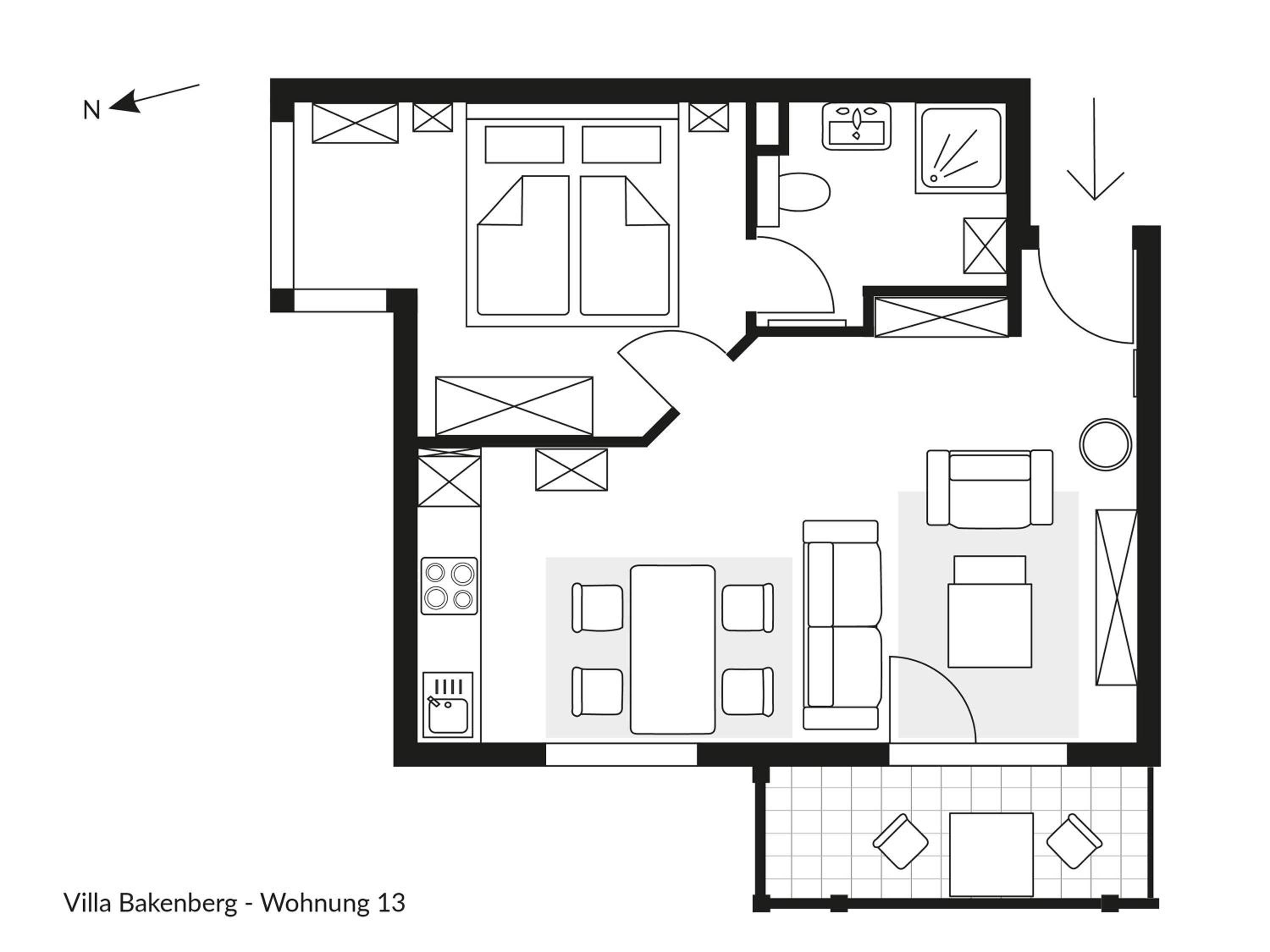 Villa Bakenberg in Binz - WG 13 