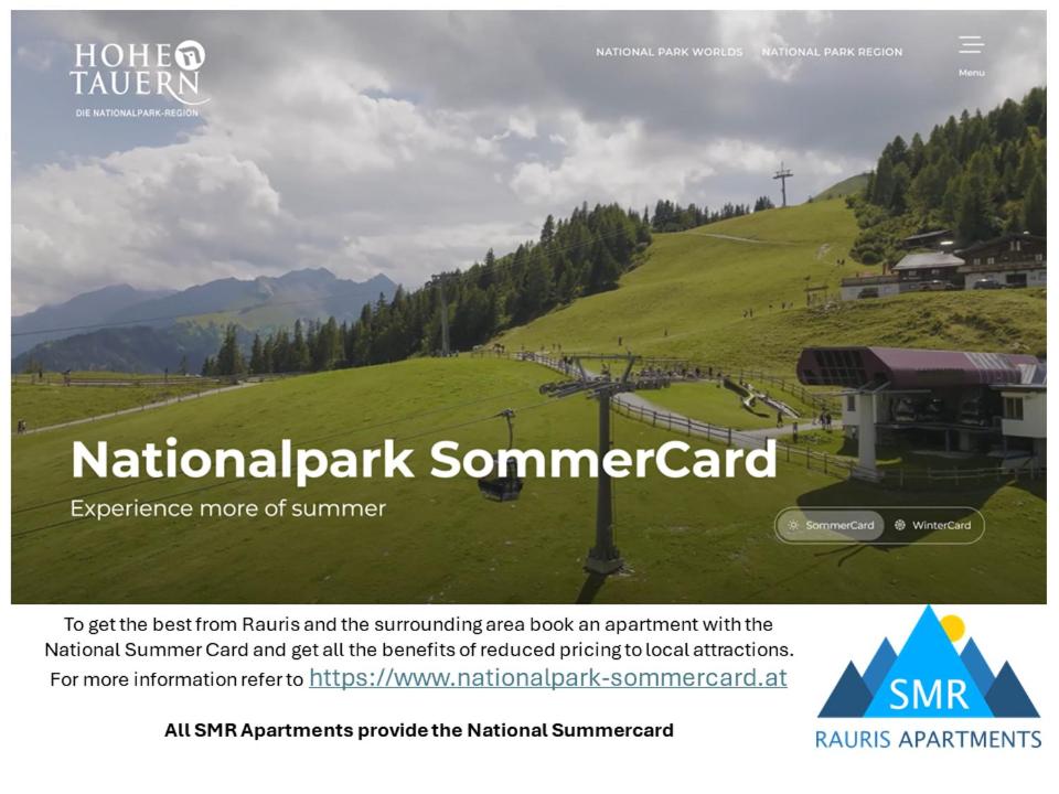 Schoenblick Mountain Resort - by SMR Rauris Apartments - Inc Spa close to Gondola