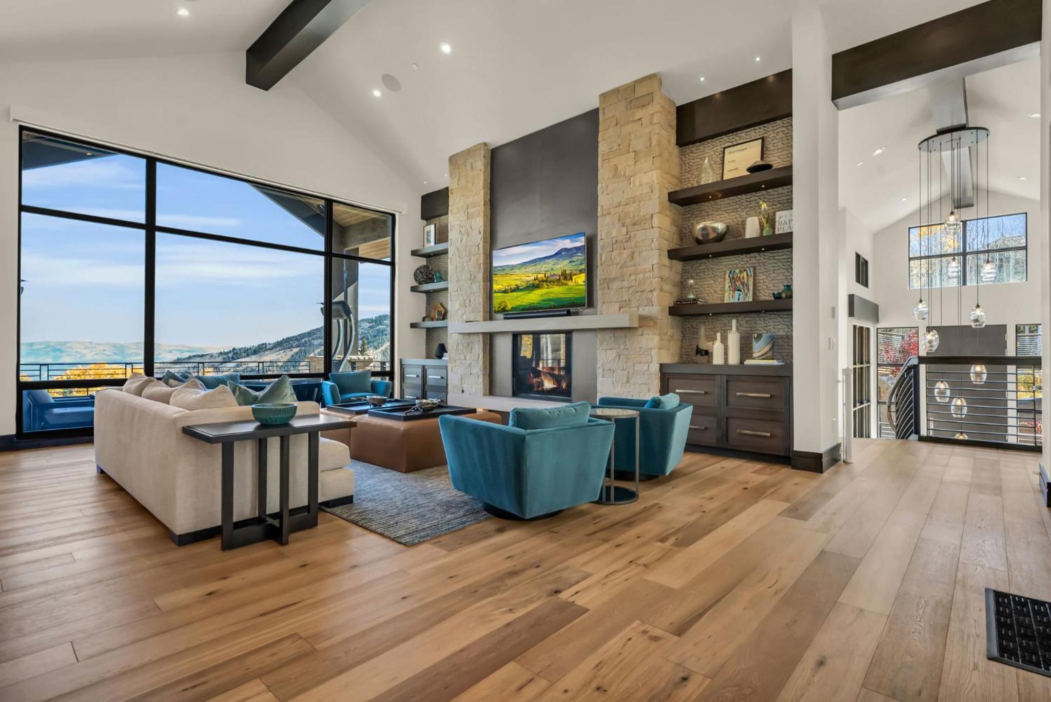Ski in out secluded mountain sanctuary with salt water pool, hot tub, game room view 4