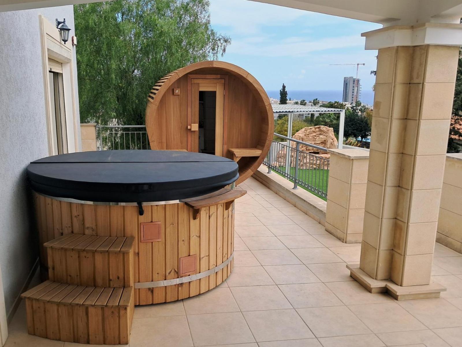 Luxury Seaview Limassol Villa Pool Jacuzzi Sauna