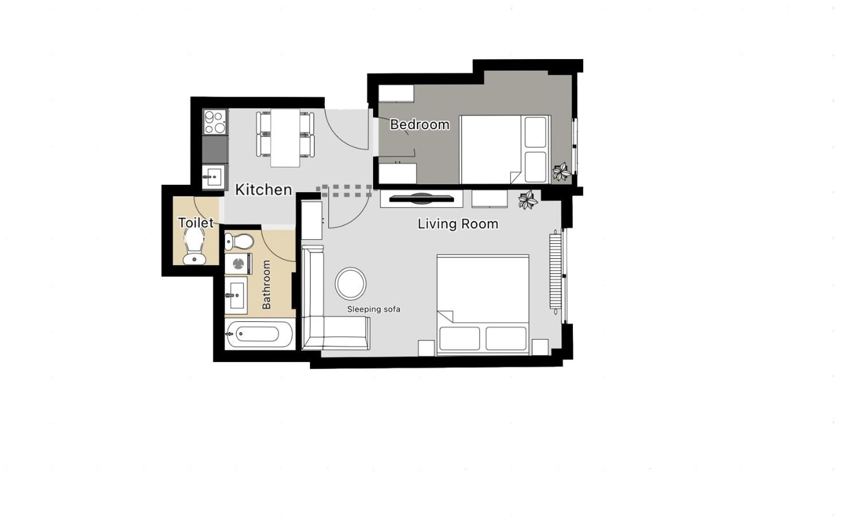 2BR 1,5Bath Chic City Suite near Wenceslas Square