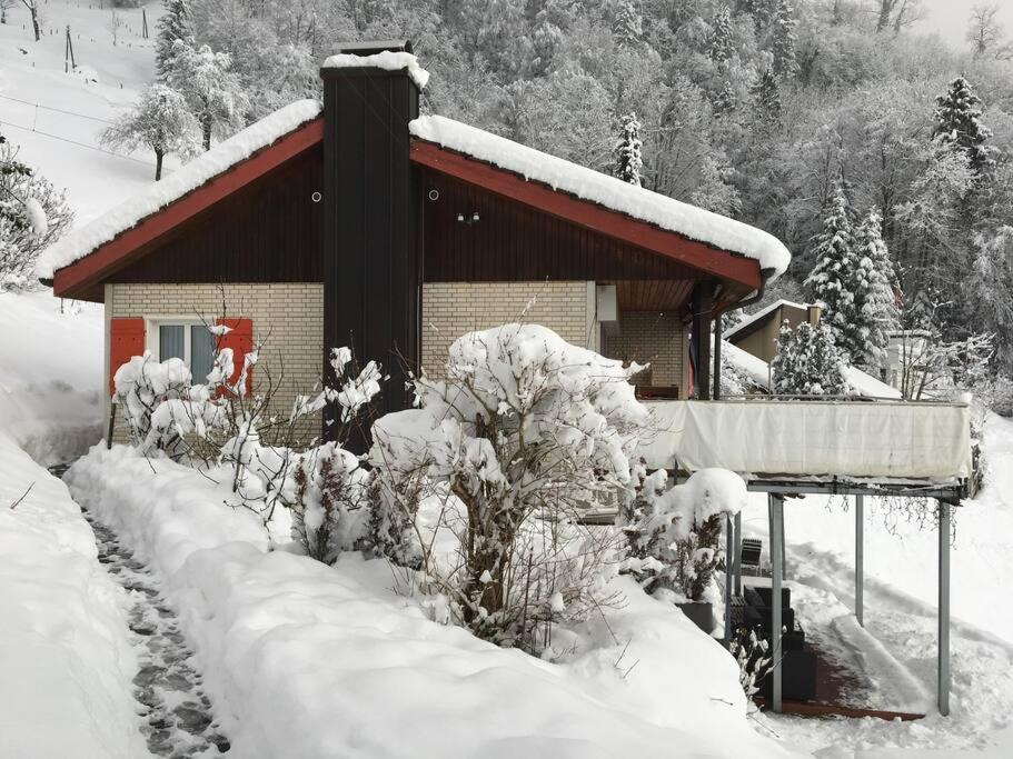 Cozy House above Lake Lucerne in car-free Vitznau Mittlerschwanden at Mount Rigi railway