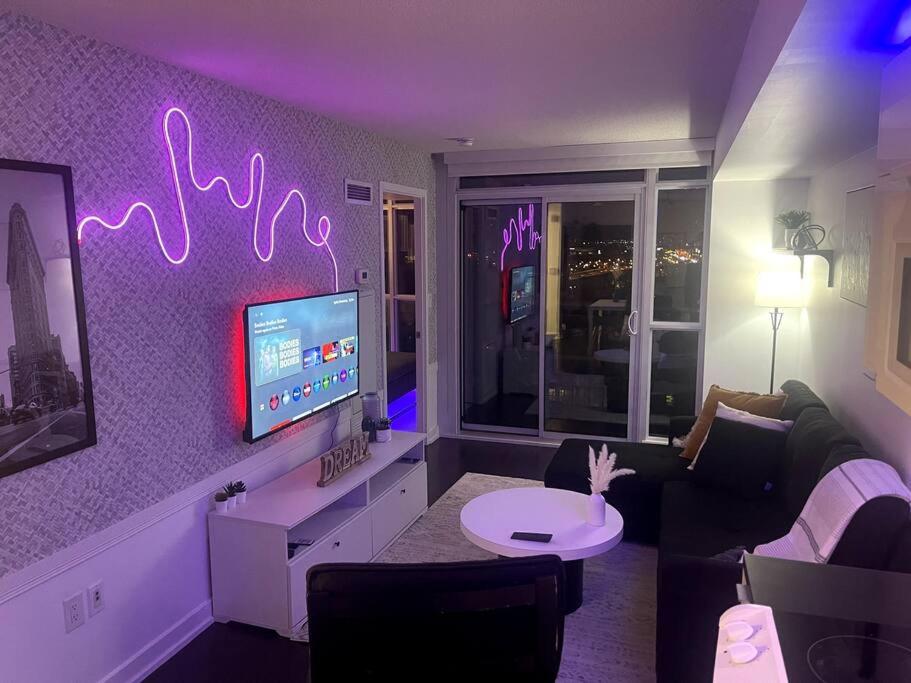 SkyHigh Haven LED-Lit Downtown Condo Retreat