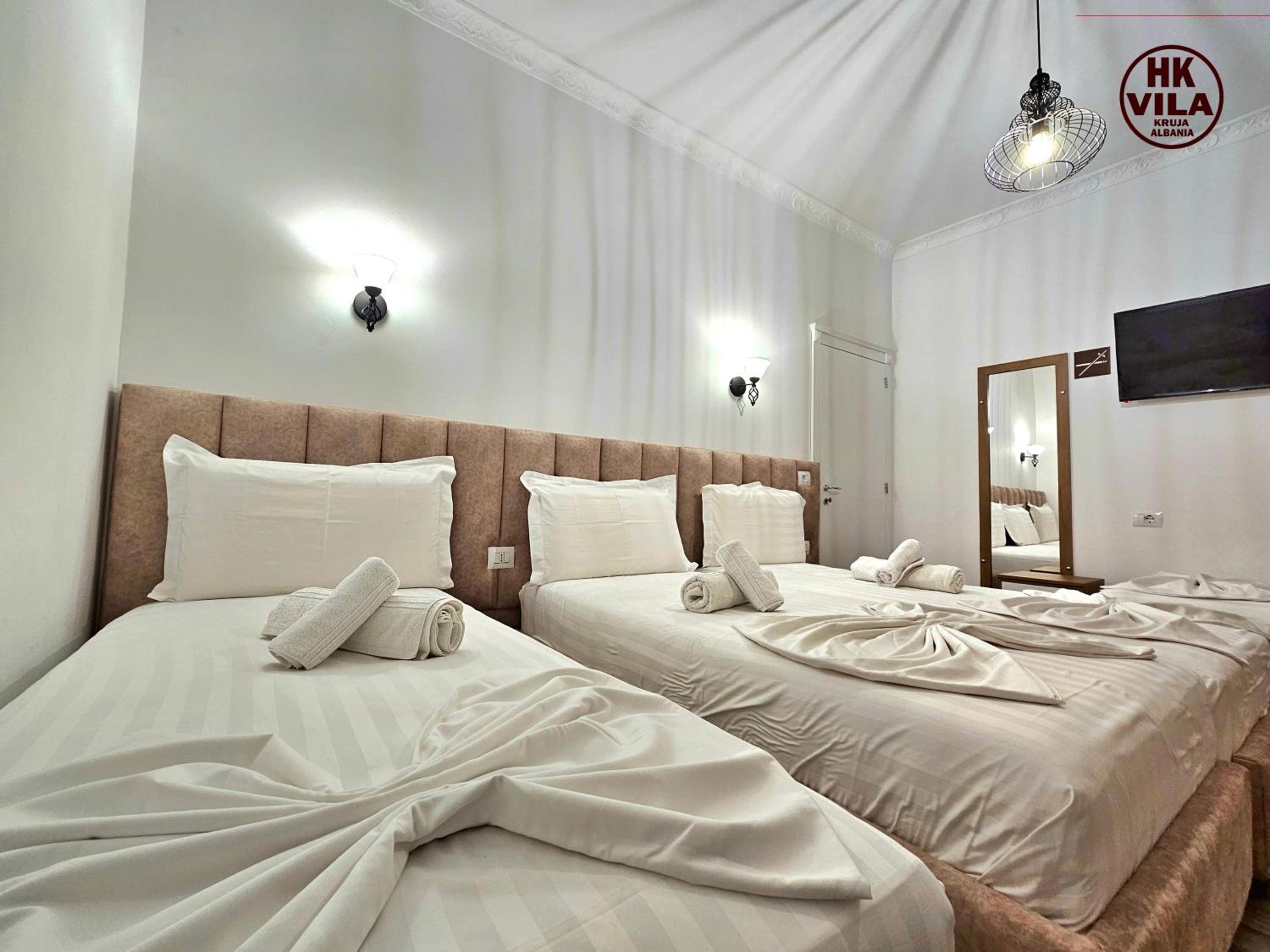 Vila HK is a cozy and welcoming house in the heart of Kruje It offers comfortable accommodation,free public parking nearby,and breakfast included,ensuring 