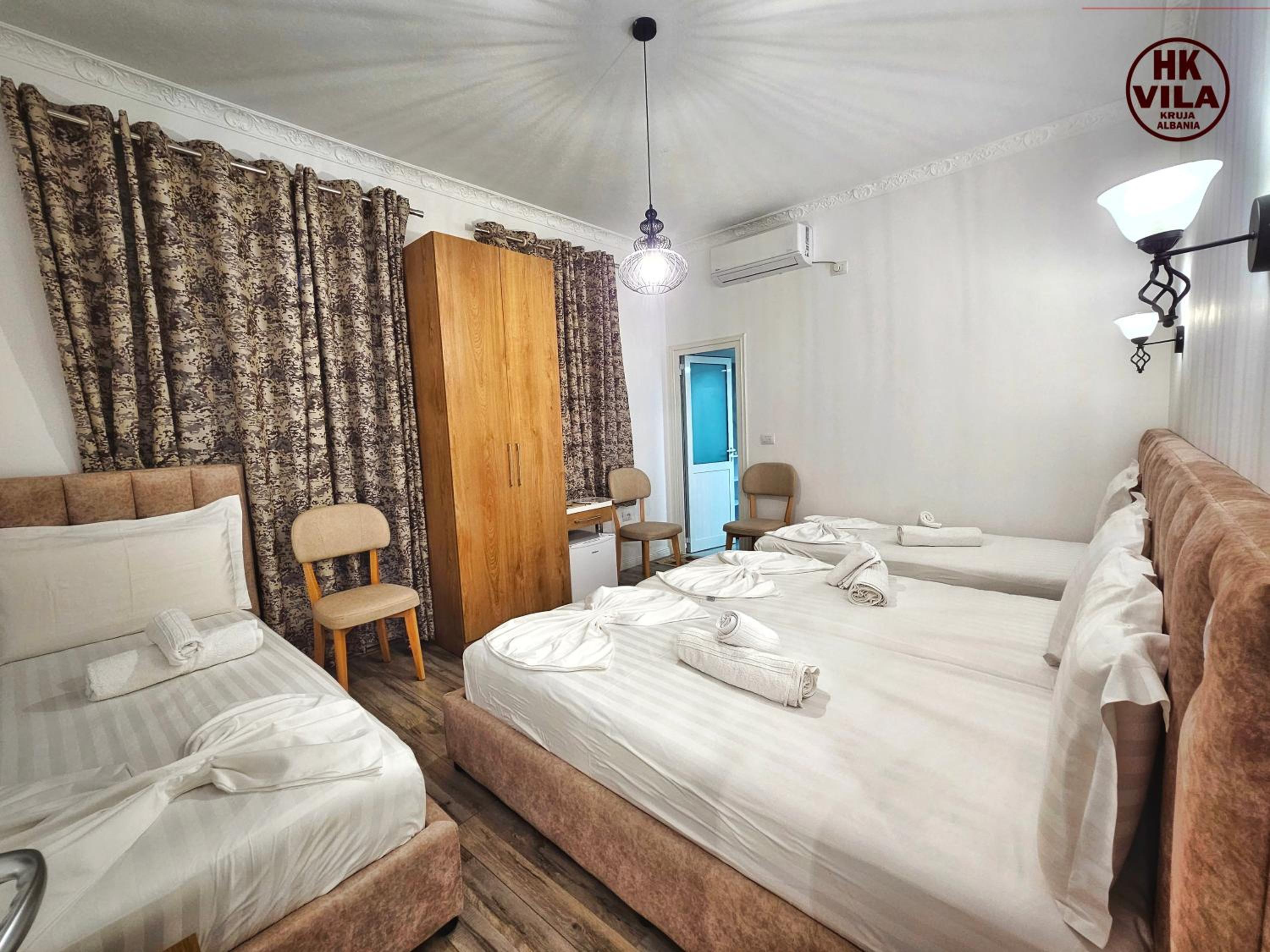 Vila HK is a cozy and welcoming house in the heart of Kruje It offers comfortable accommodation,free public parking nearby,and breakfast included,ensuring 