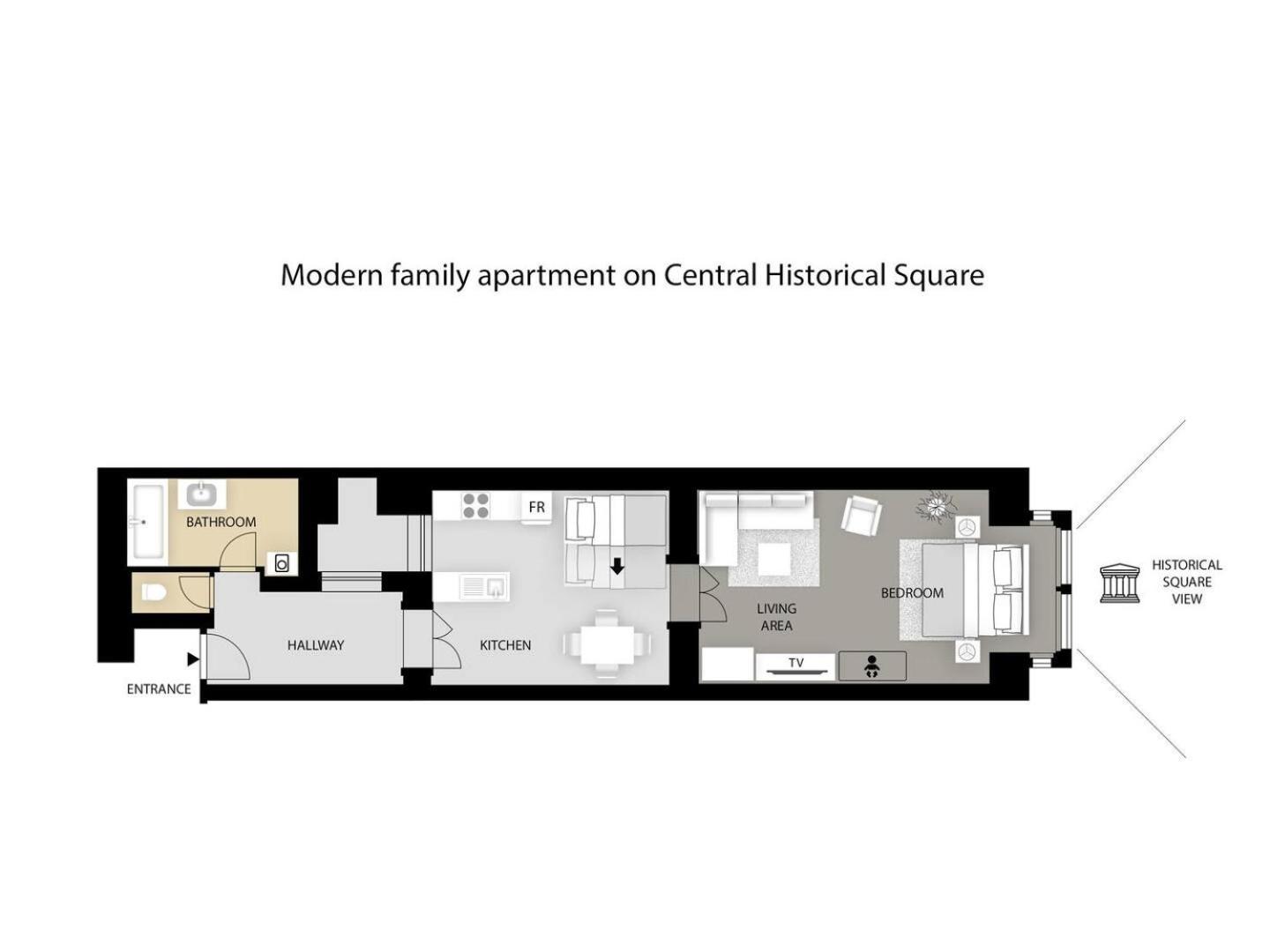 Modern family apt. with Central Square entrance