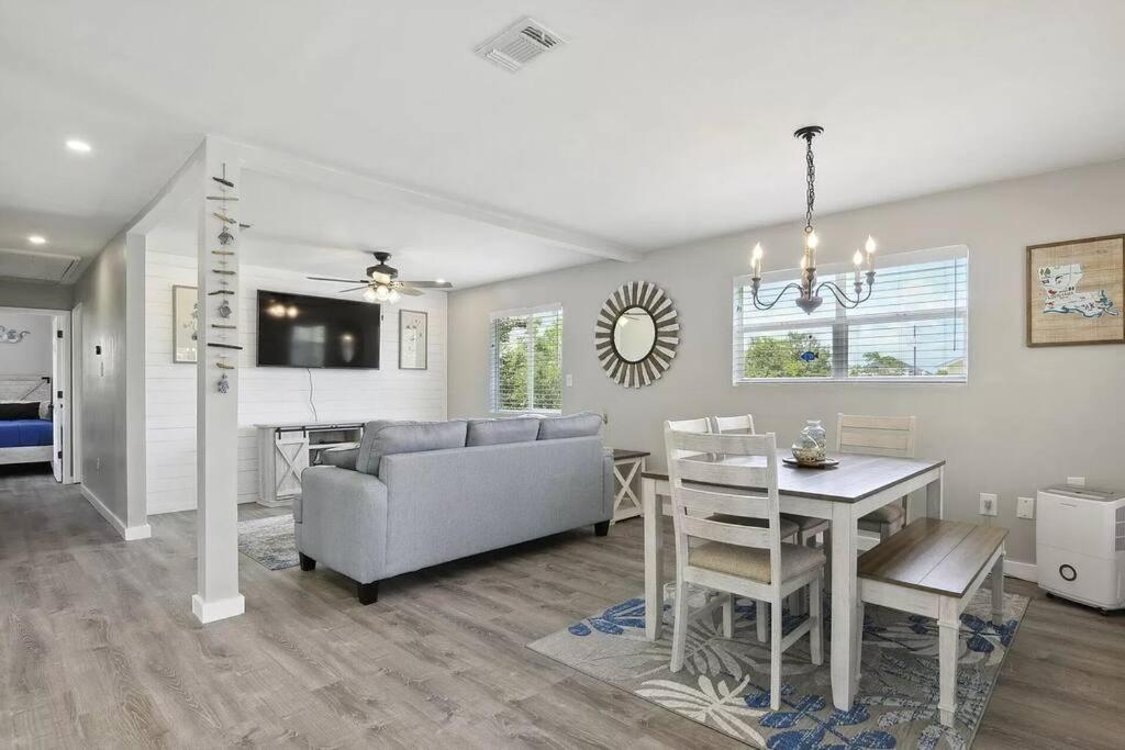 Waterfront Home Game Room Ping Pong Outdoor Bar Area