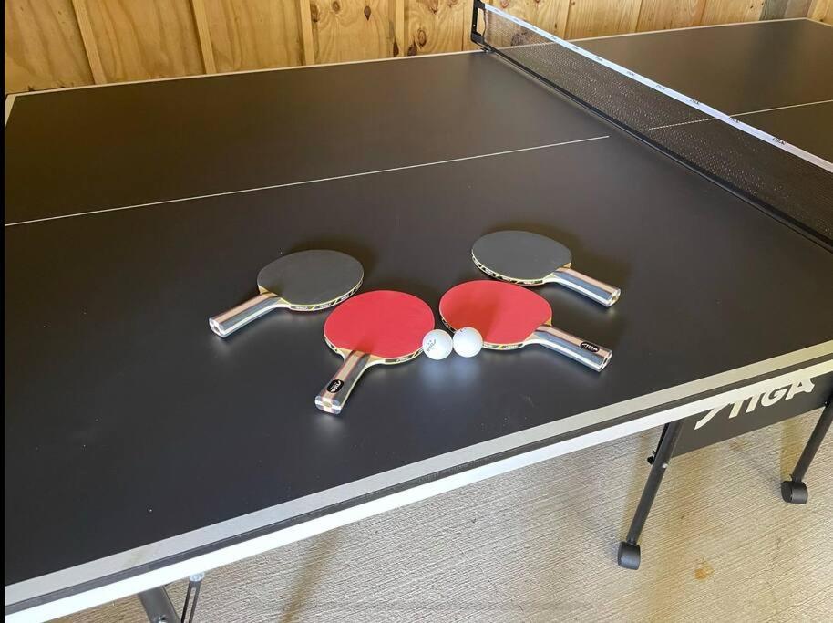 Waterfront Home Game Room Ping Pong Outdoor Bar Area