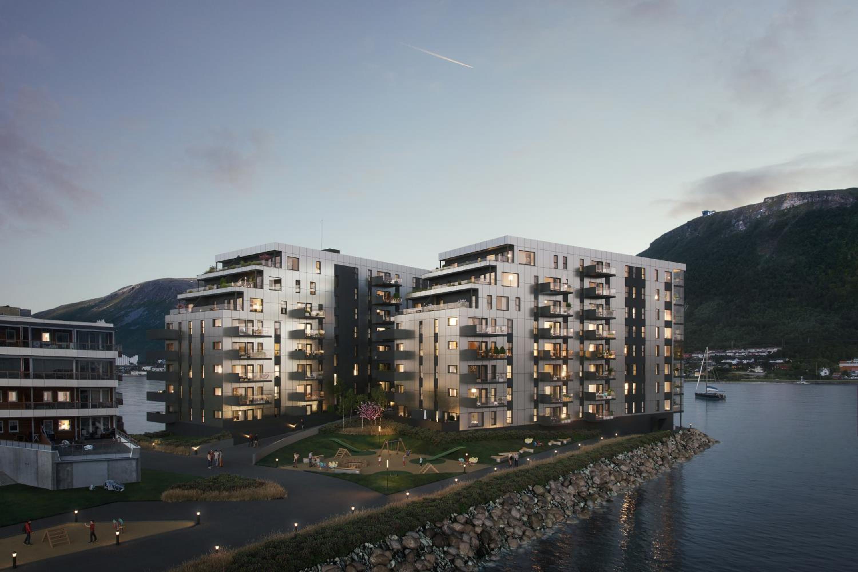 Premium Penthouse Sea & Mountain view Apartments in Tromsø 2-Bathrooms, Free Parking in garage view 3