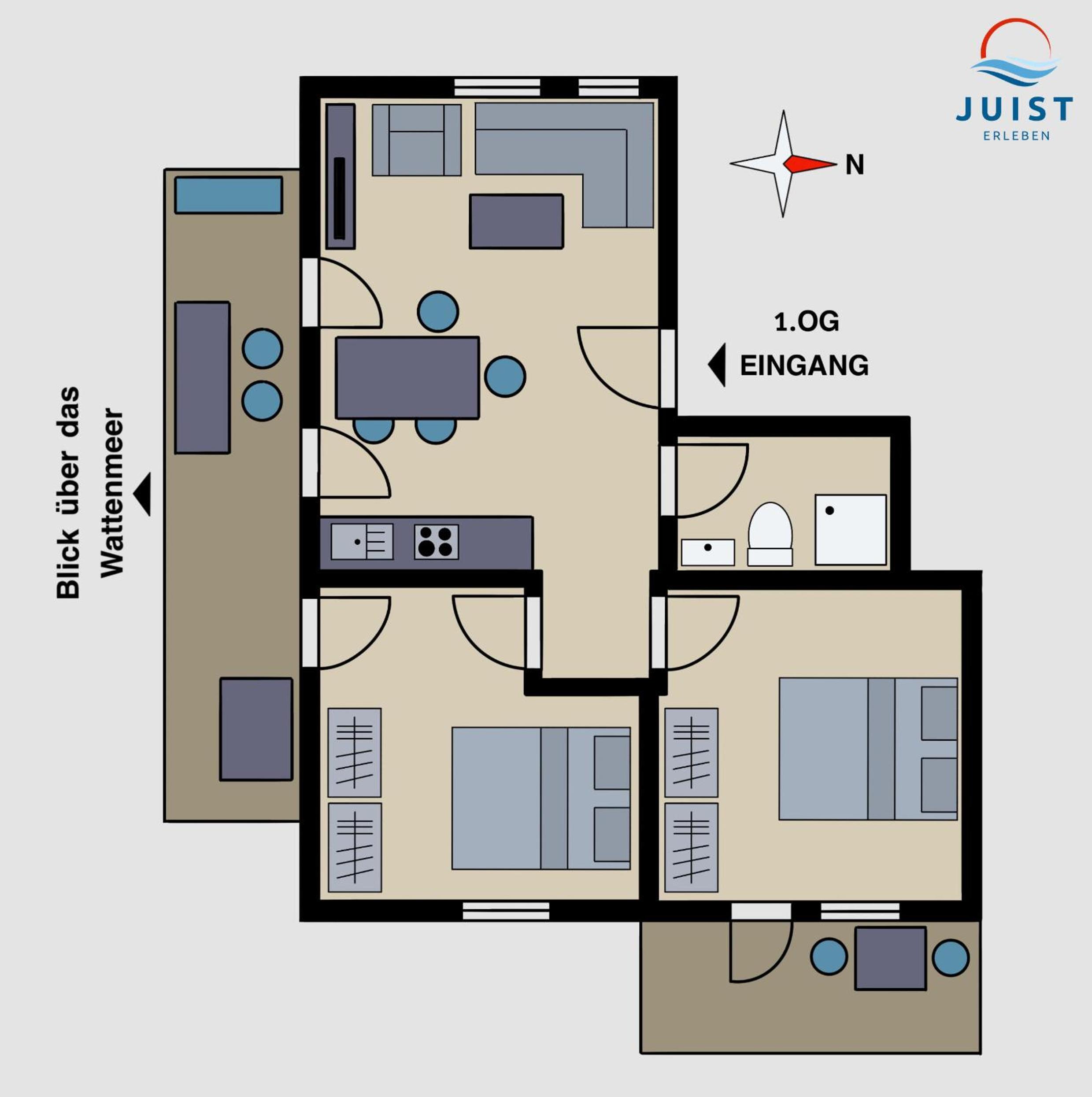 Haus Nordland 243 - Wohnung Wattblick 2
