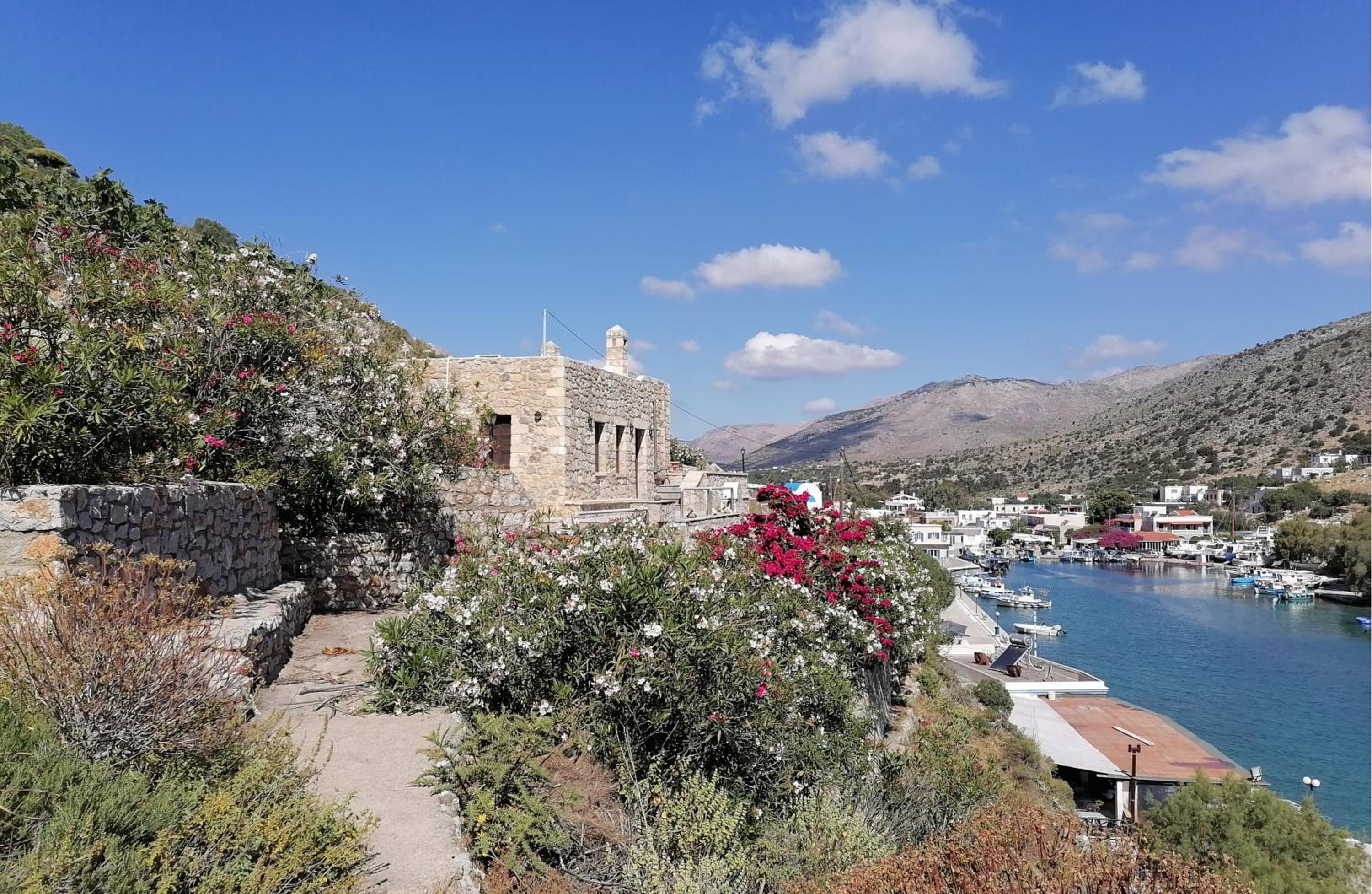 kalymnos Island Rina Vathy fiord house view 2