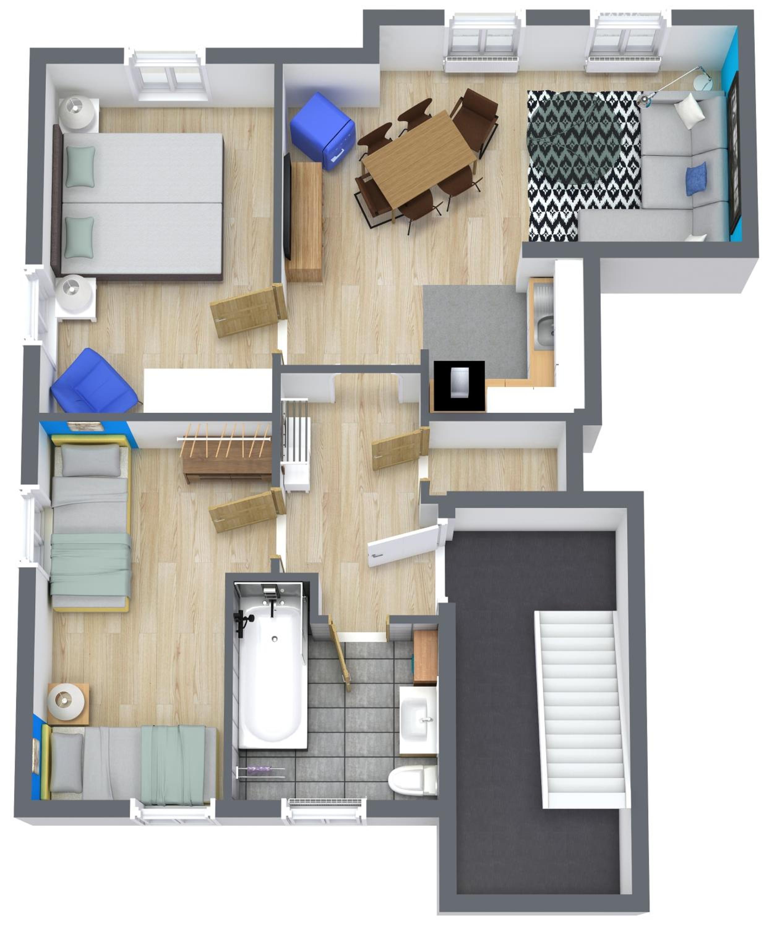 Cozyhomz Ferienwohnung bis 5 Personen mit Stellplatz