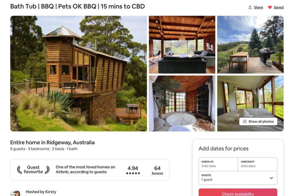 Wilderness Retreat 15mins to CBD, bath tub, forest views