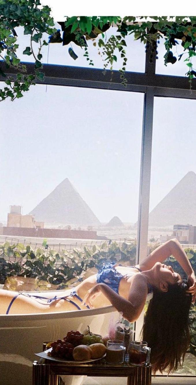 Jacuzzi pyramids view