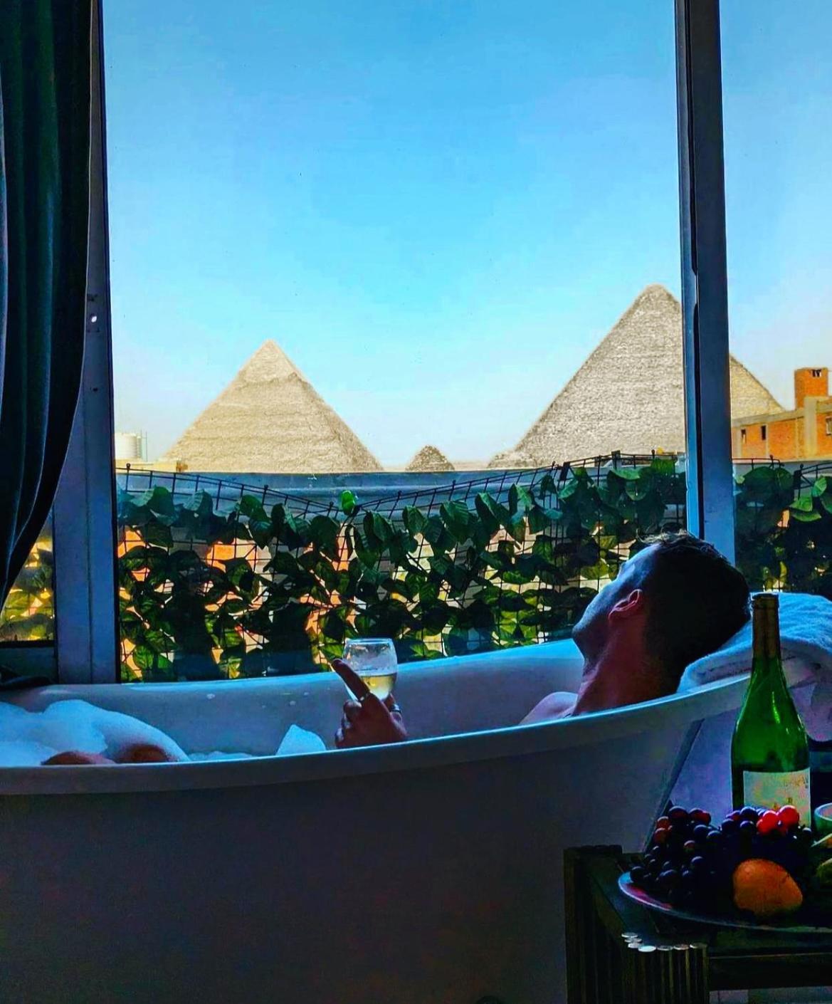 Jacuzzi pyramids view
