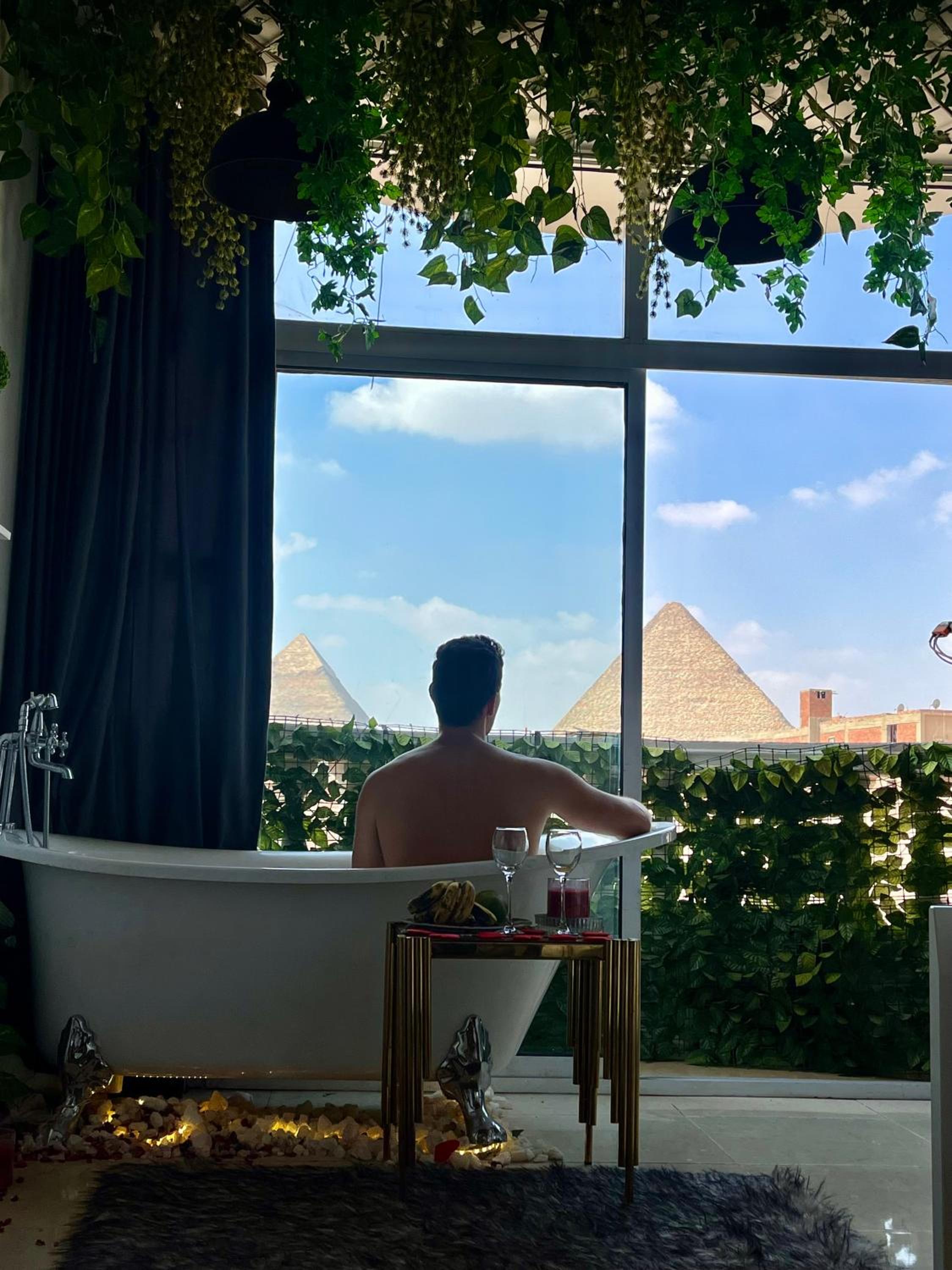 Jacuzzi pyramids view