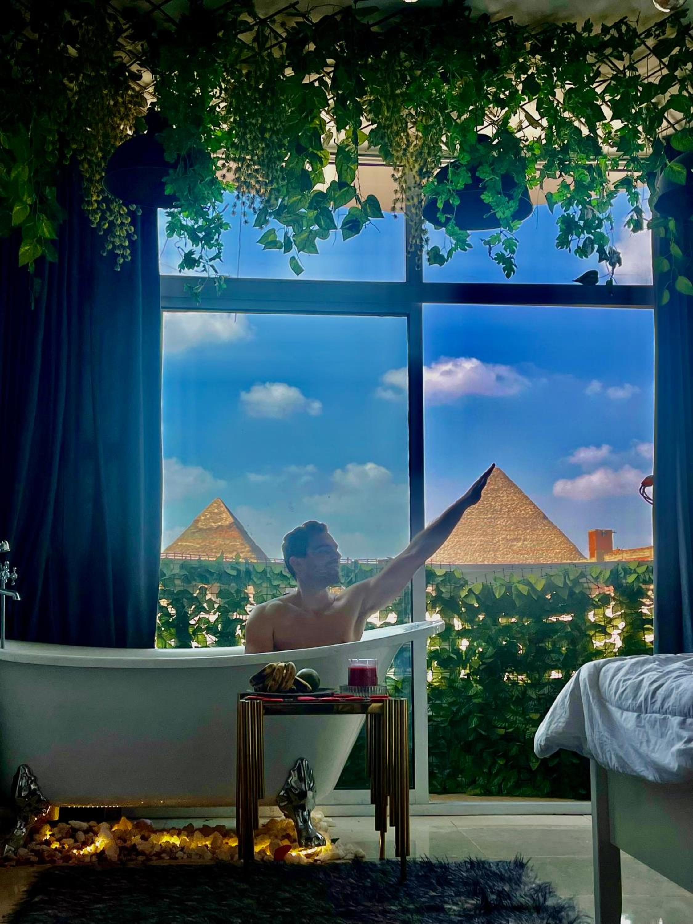 Jacuzzi pyramids view