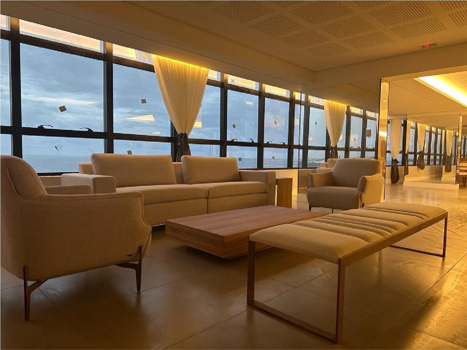 Apt quarto e sala moderno vista mar