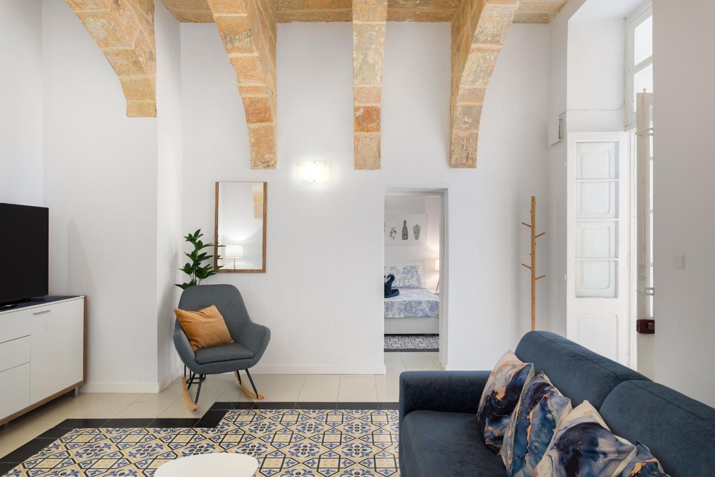 Modern Traditional Apartment with Maltese Internal Court Yard - Designed with Traditional Stone and Tiling view 3