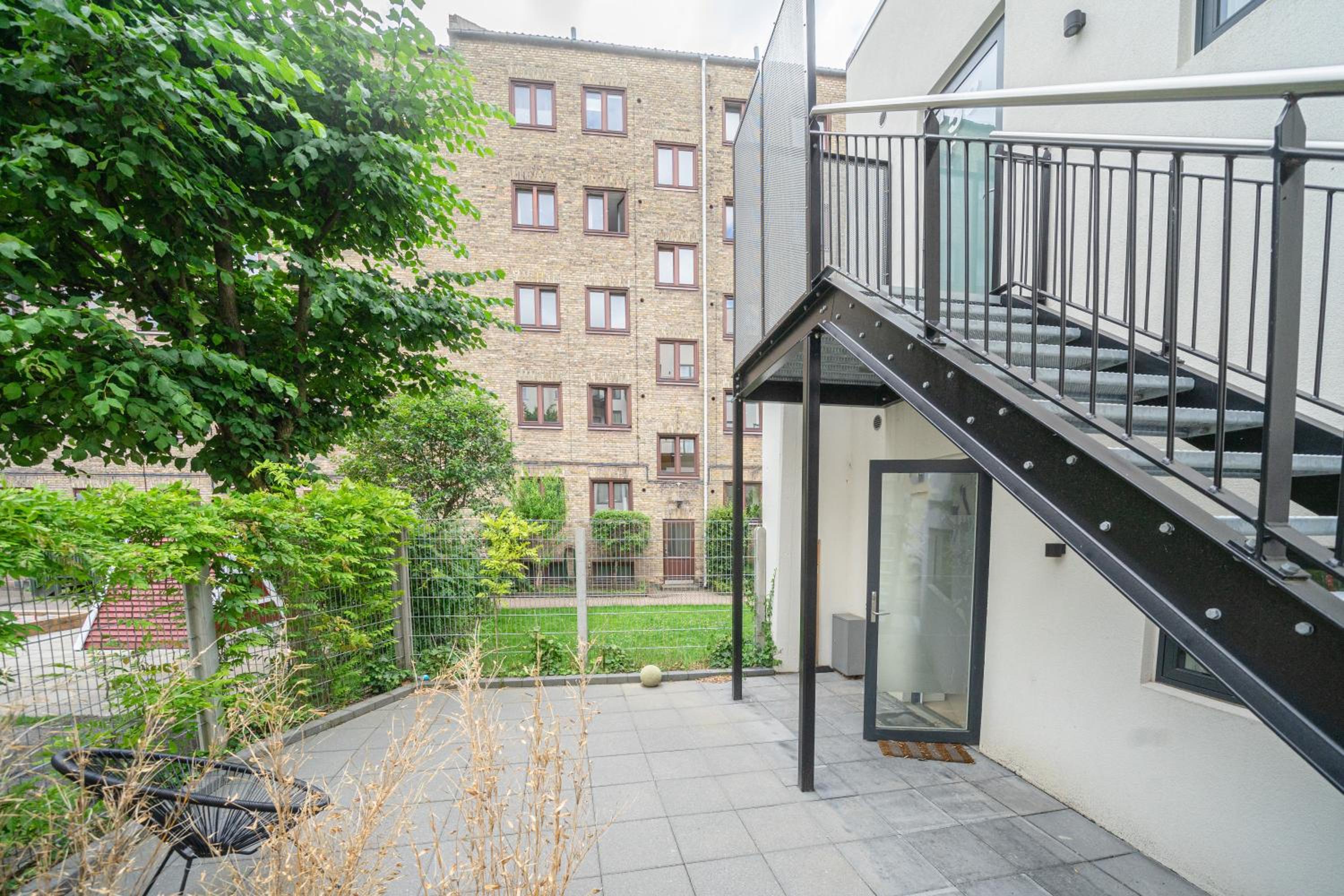 Studio townhouse w private terrace in converted warehouse