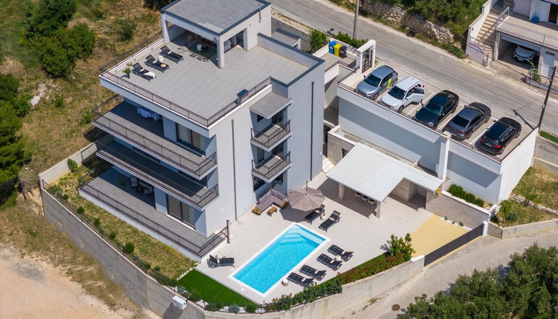 Seaview Villa ELZA with heated pool, summer kitchen, gym, seaviews view 2
