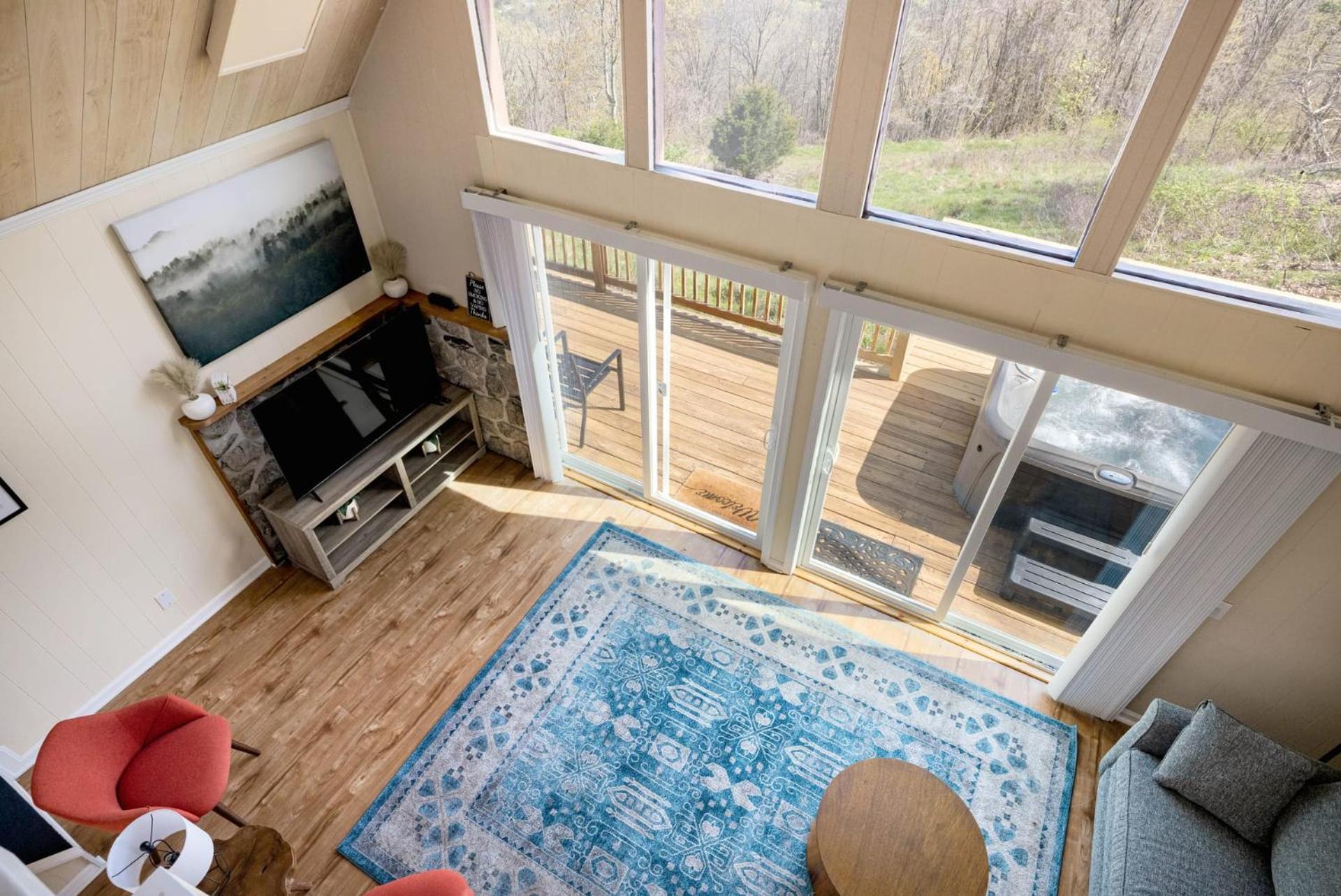 Lofted chalet cabin w hot tub fire pit & views view 3