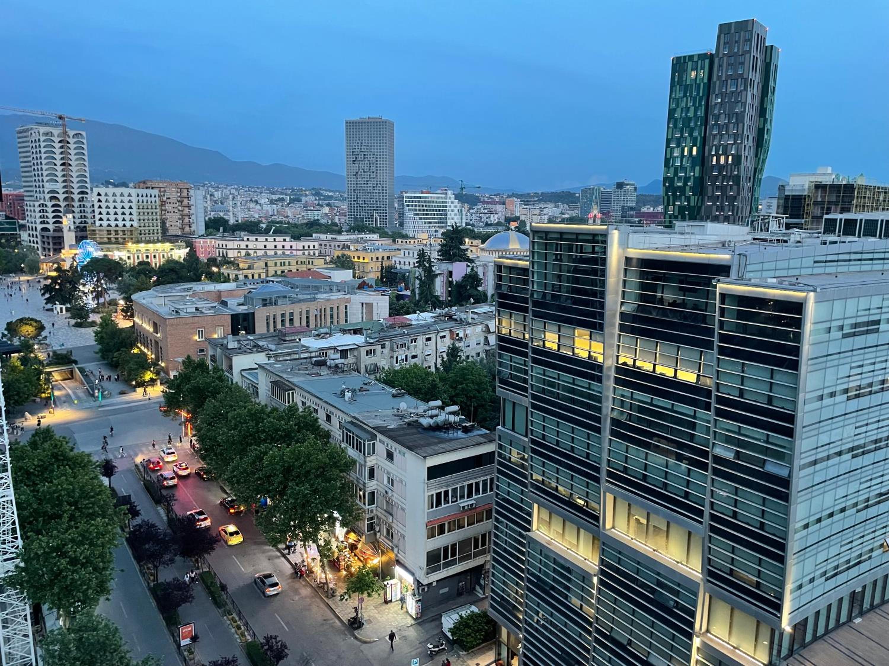 SUN TOWER LUXURY SUITE-VIEW FROM of TIRANA CENTER