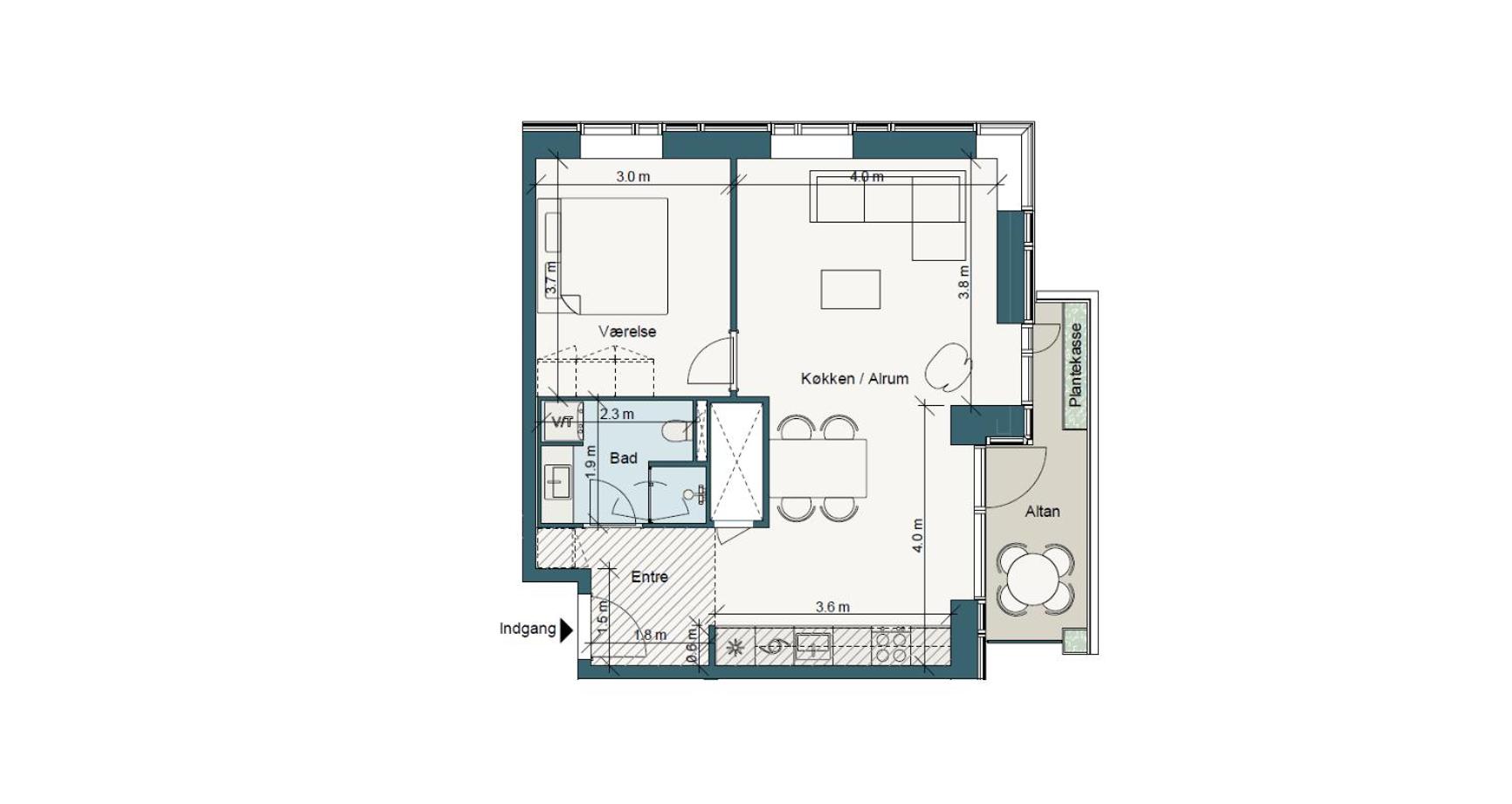 Nordhavn - Luxury 2-room apartment with sea view view 3