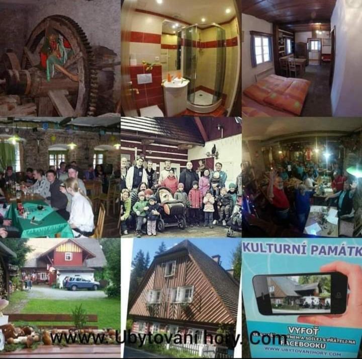 Roubenka Mlýn u skály Deštné v Orlických horách volné termíny 5 bytů