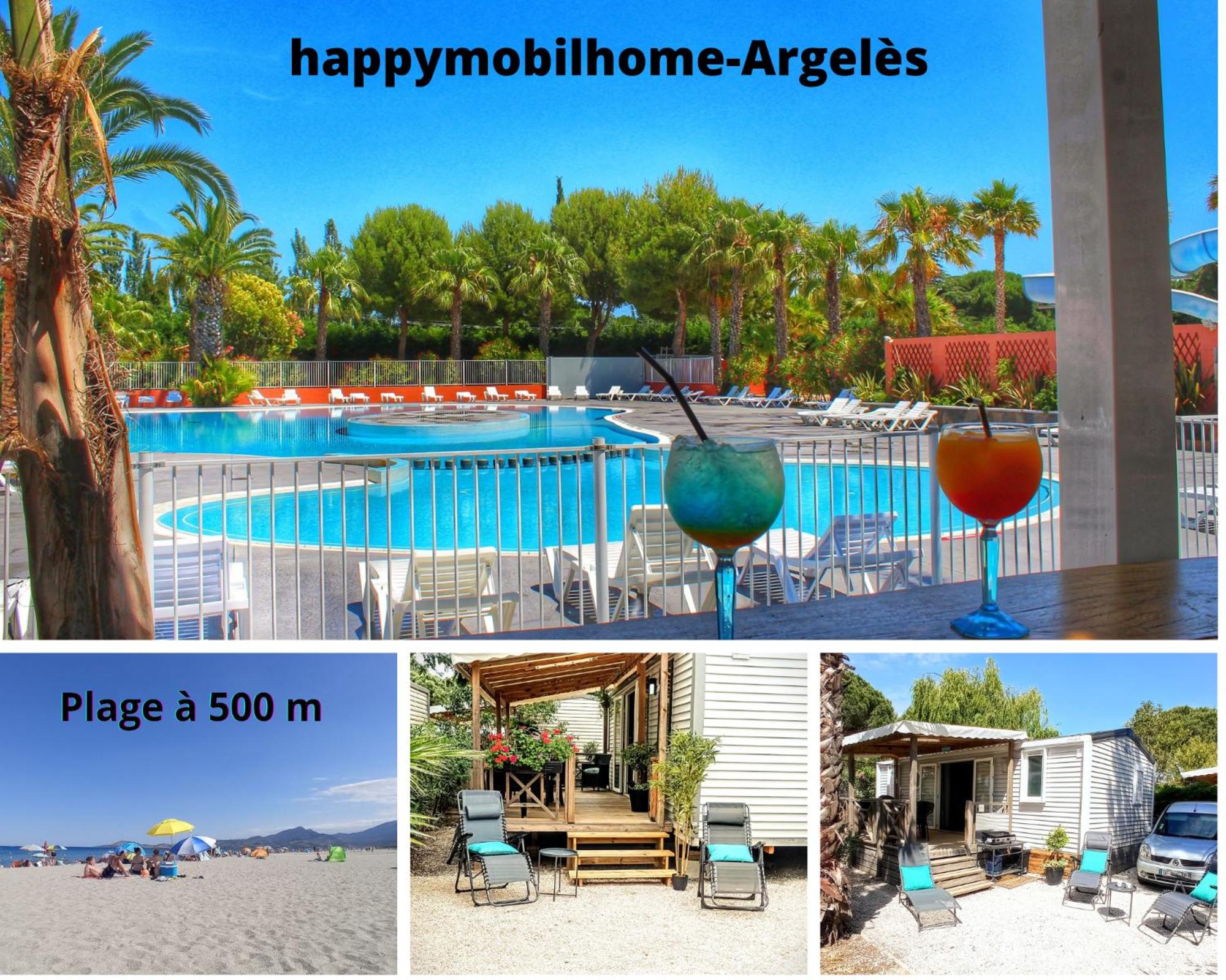 HappyMobilhome Argelès-sur-mer -plage à 500m- Camping 4 étoiles Del Mar