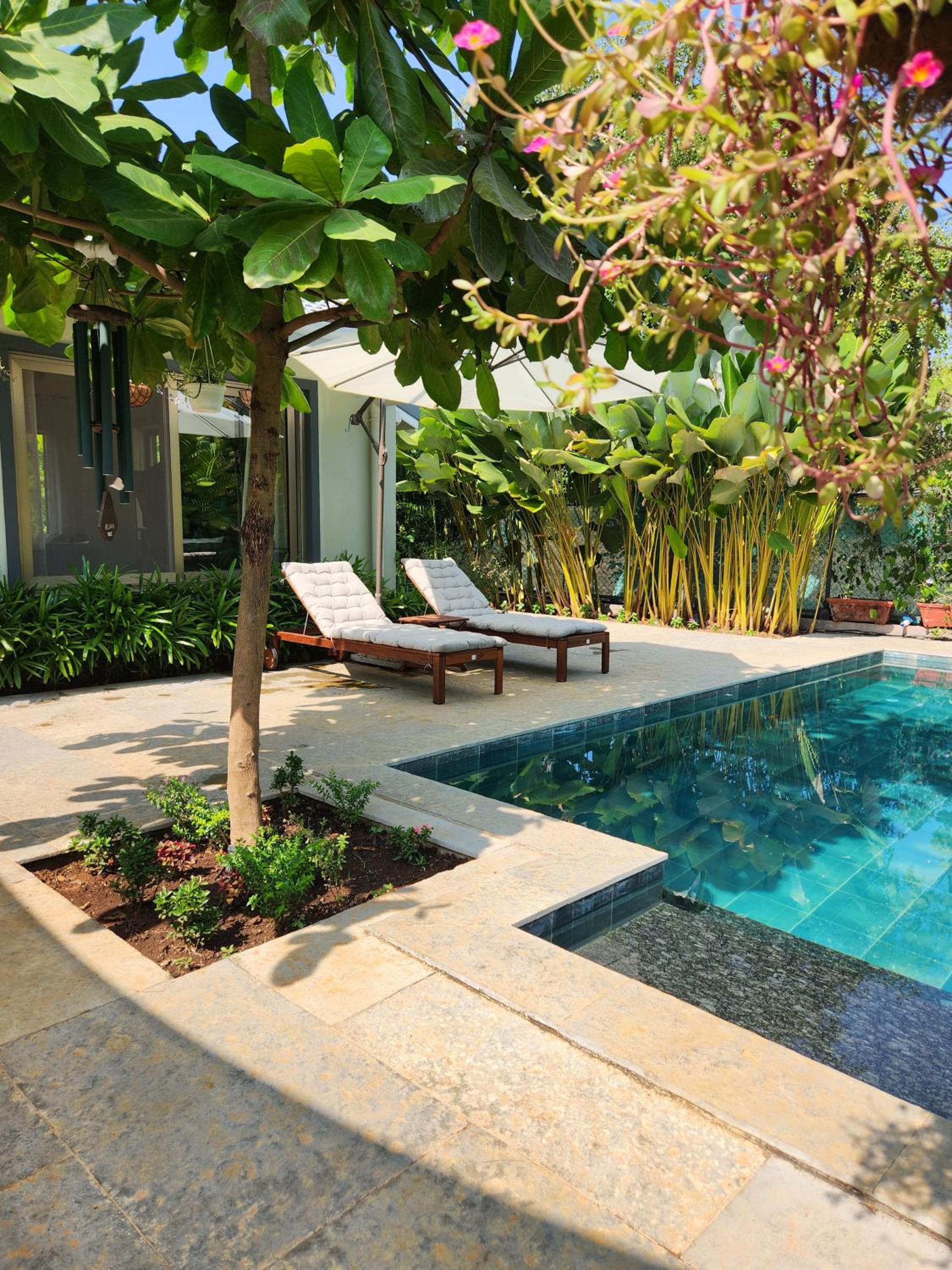 SaffronStays Belle Maison - 3BR French style luxury villa with pool, bougainvillae views & alfresco dining near Kihim Beach view 2