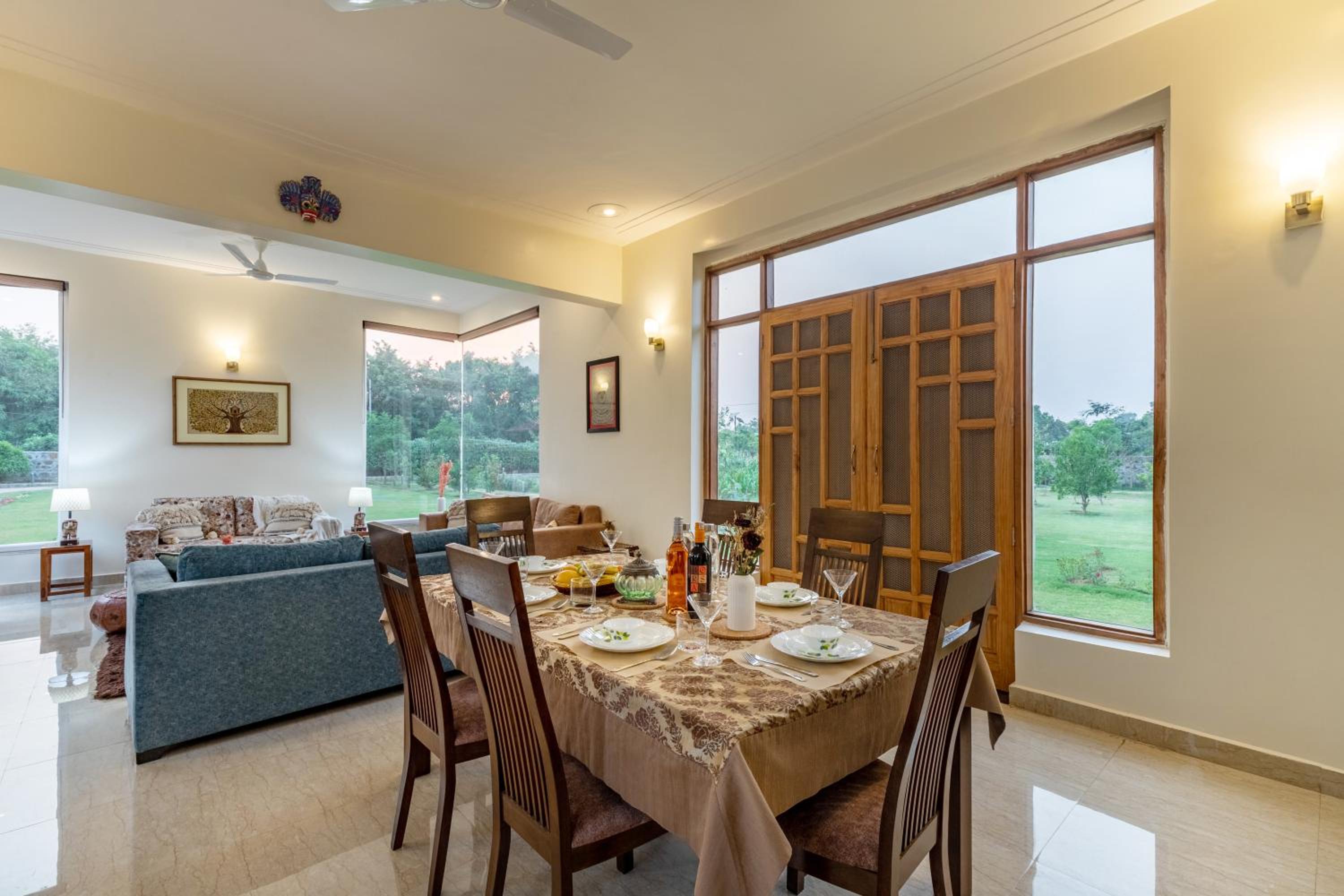 Alaya Stays Raga 2BHK Farmstay with an entertainment lounge view 4