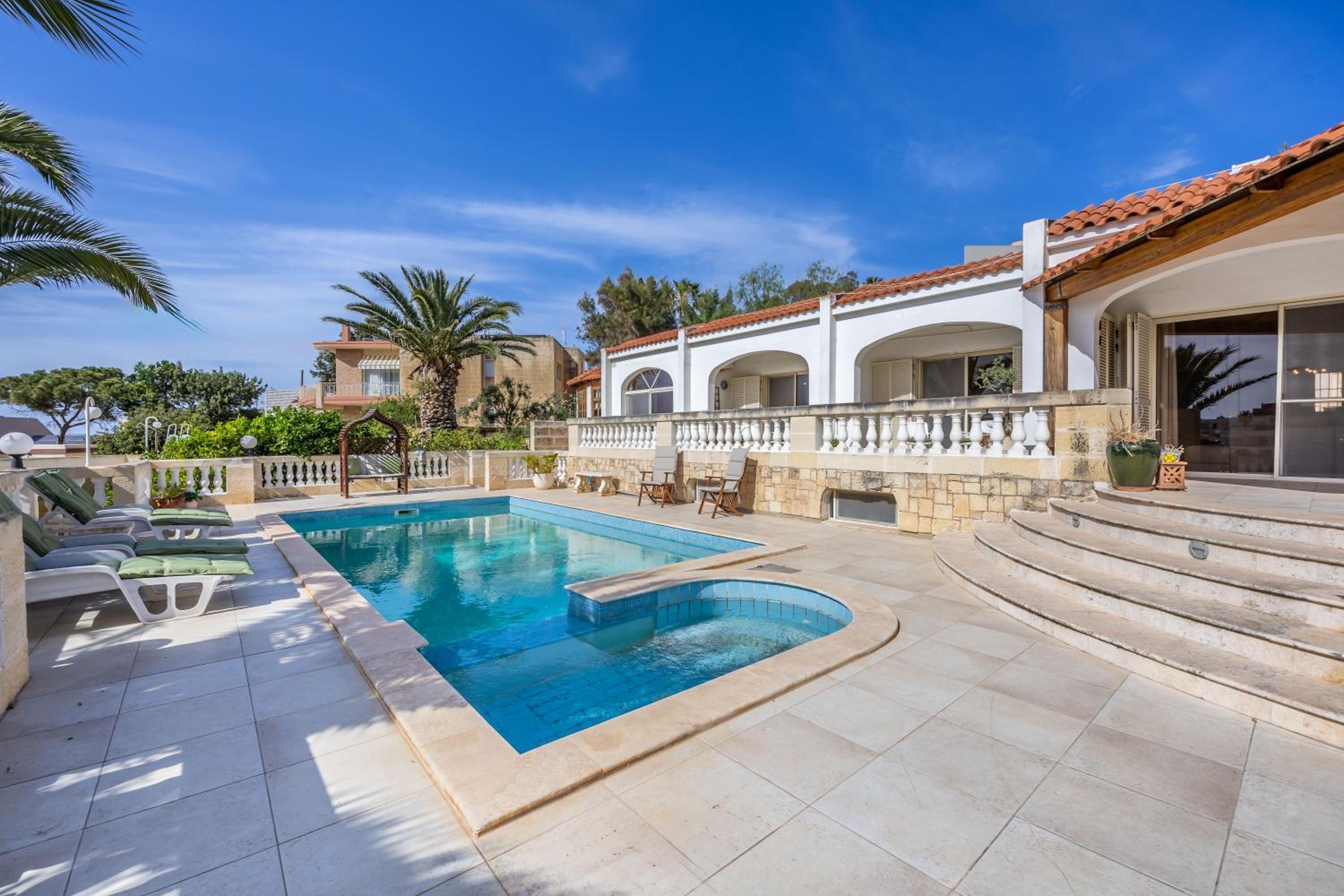 Azure Dream: Lux 4-Bed Villa with Pool, Sea View & Garage