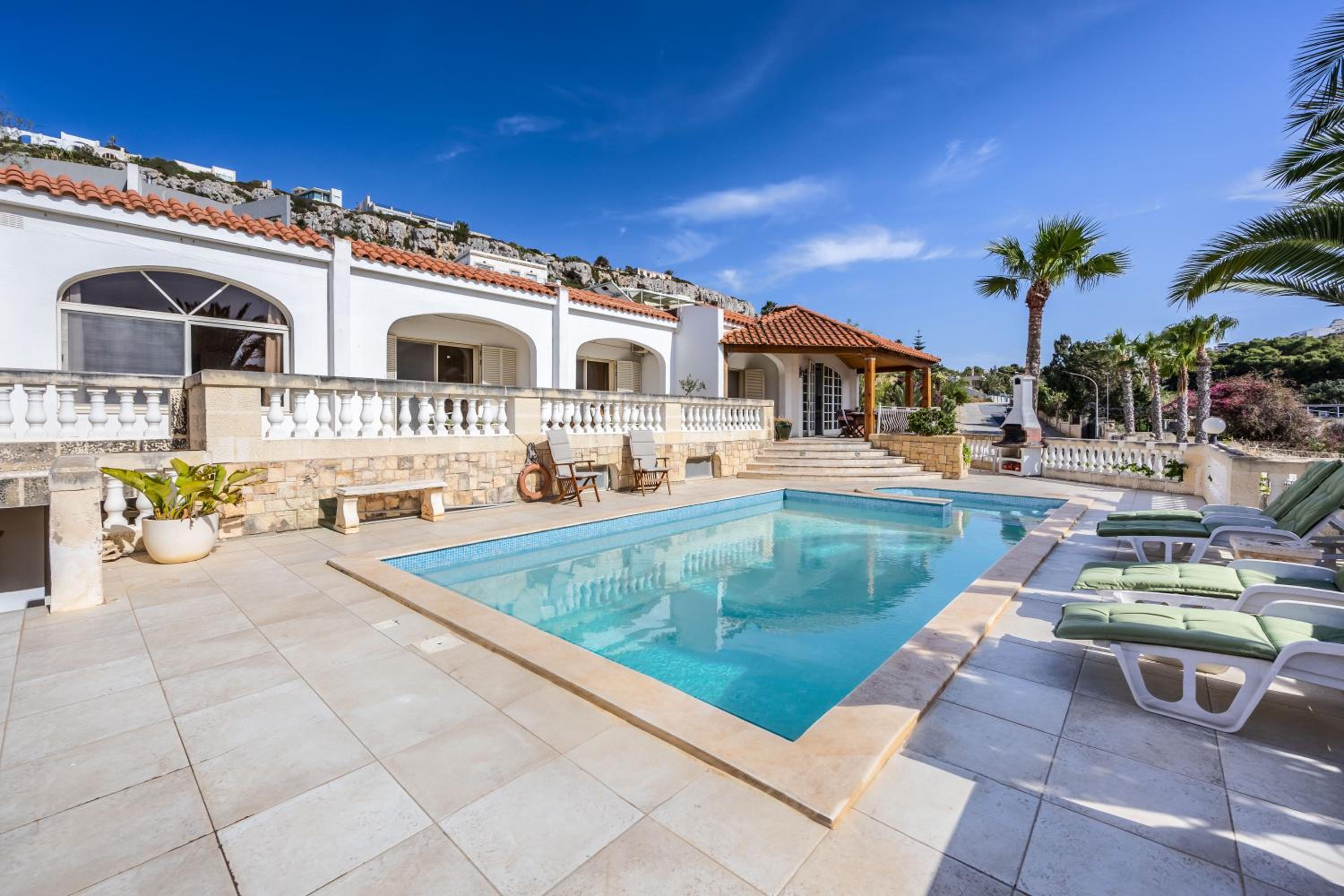 Azure Dream: Lux 4-Bed Villa with Pool, Sea View & Garage