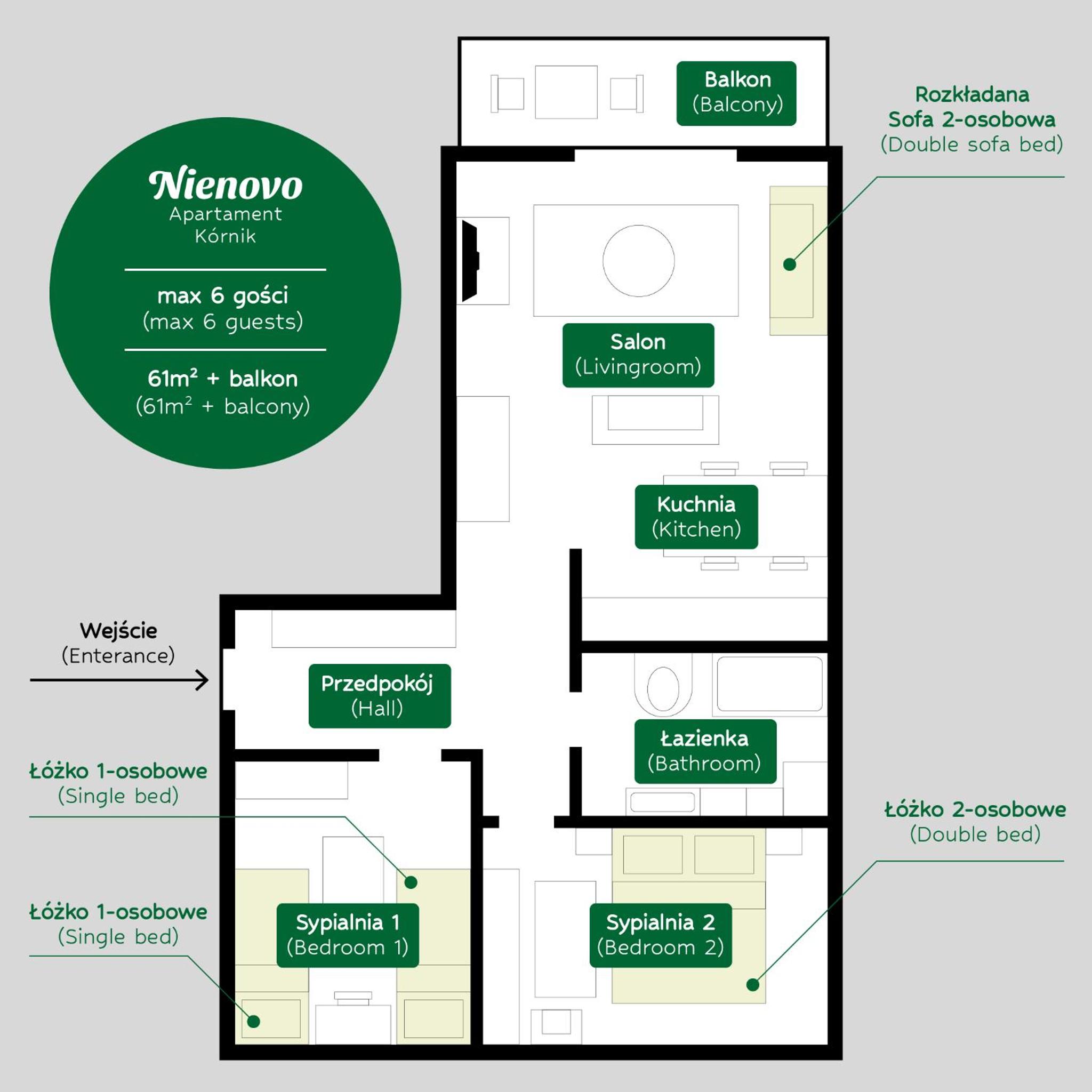 NIENOVO - Apartament Kórnik niedaleko jeziora i widok na Arboretum, photo 27