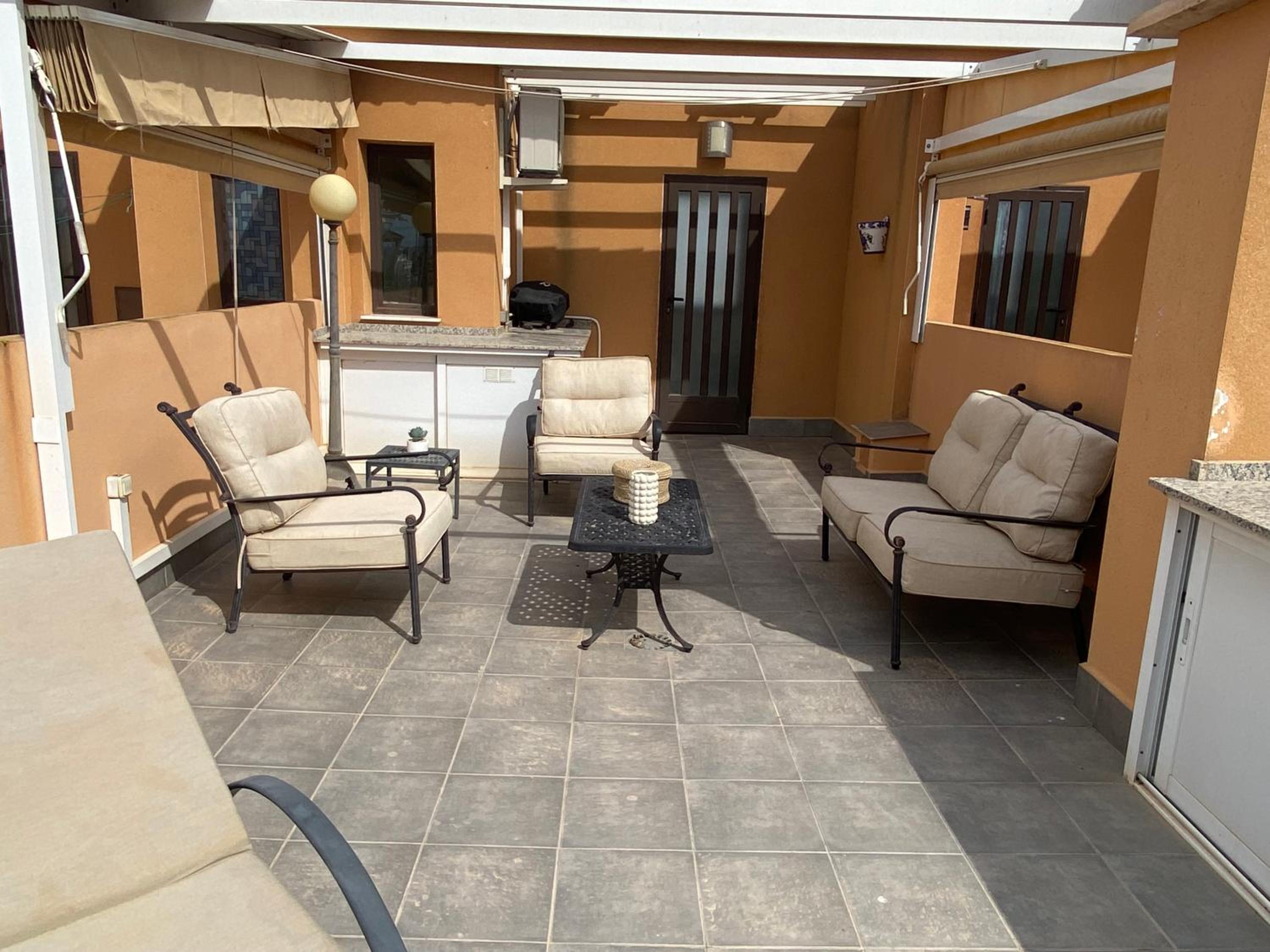 Holiday home with pool view and garden