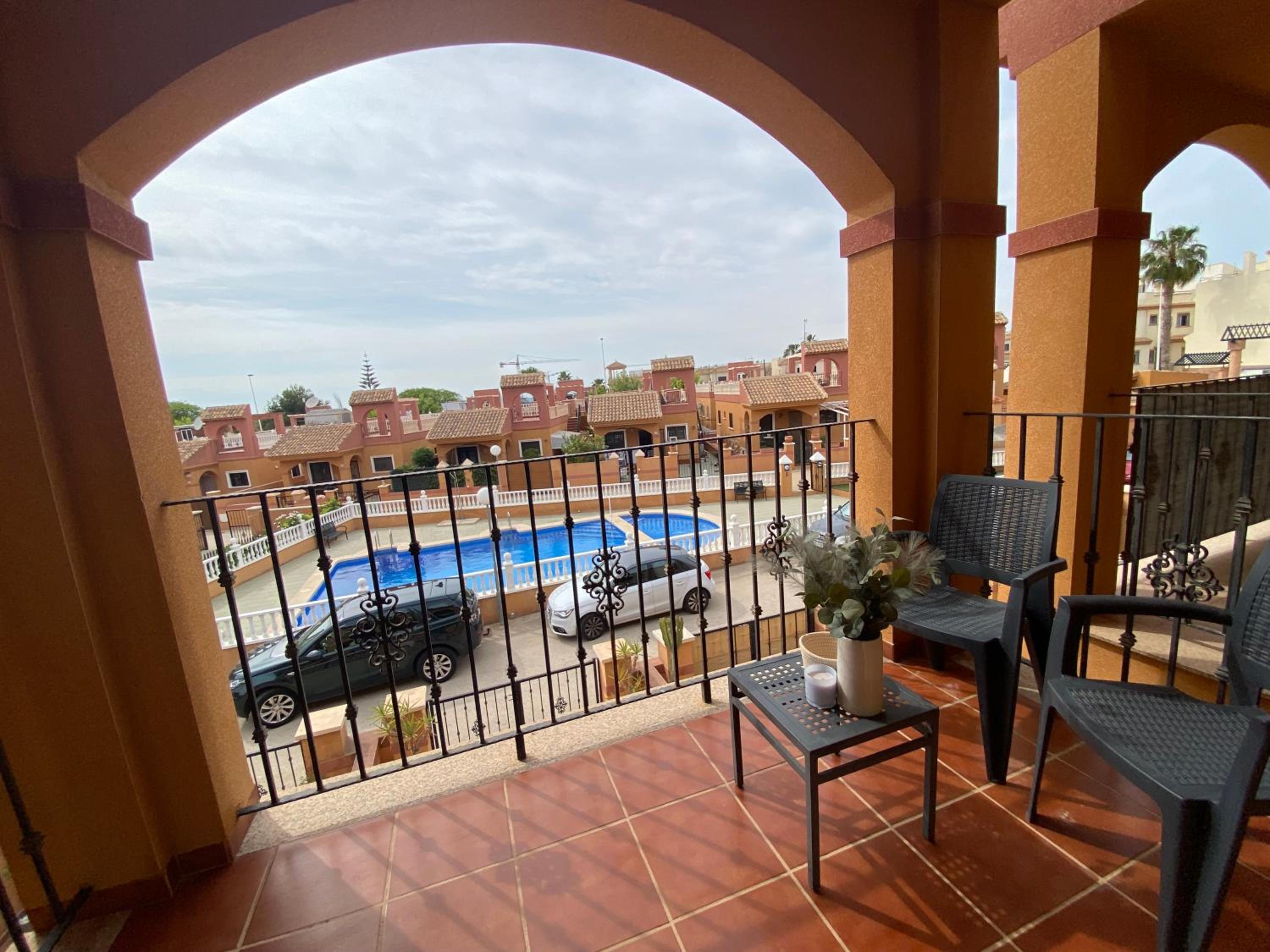 Holiday home with pool view and garden