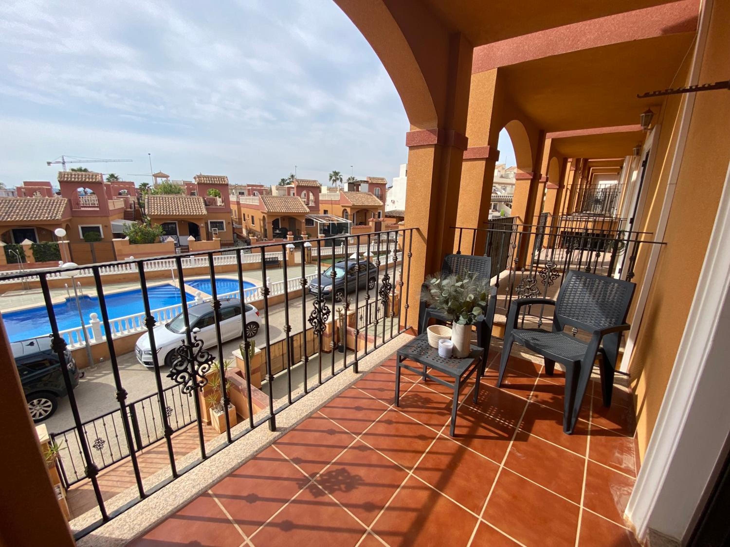 Holiday home with pool view and garden