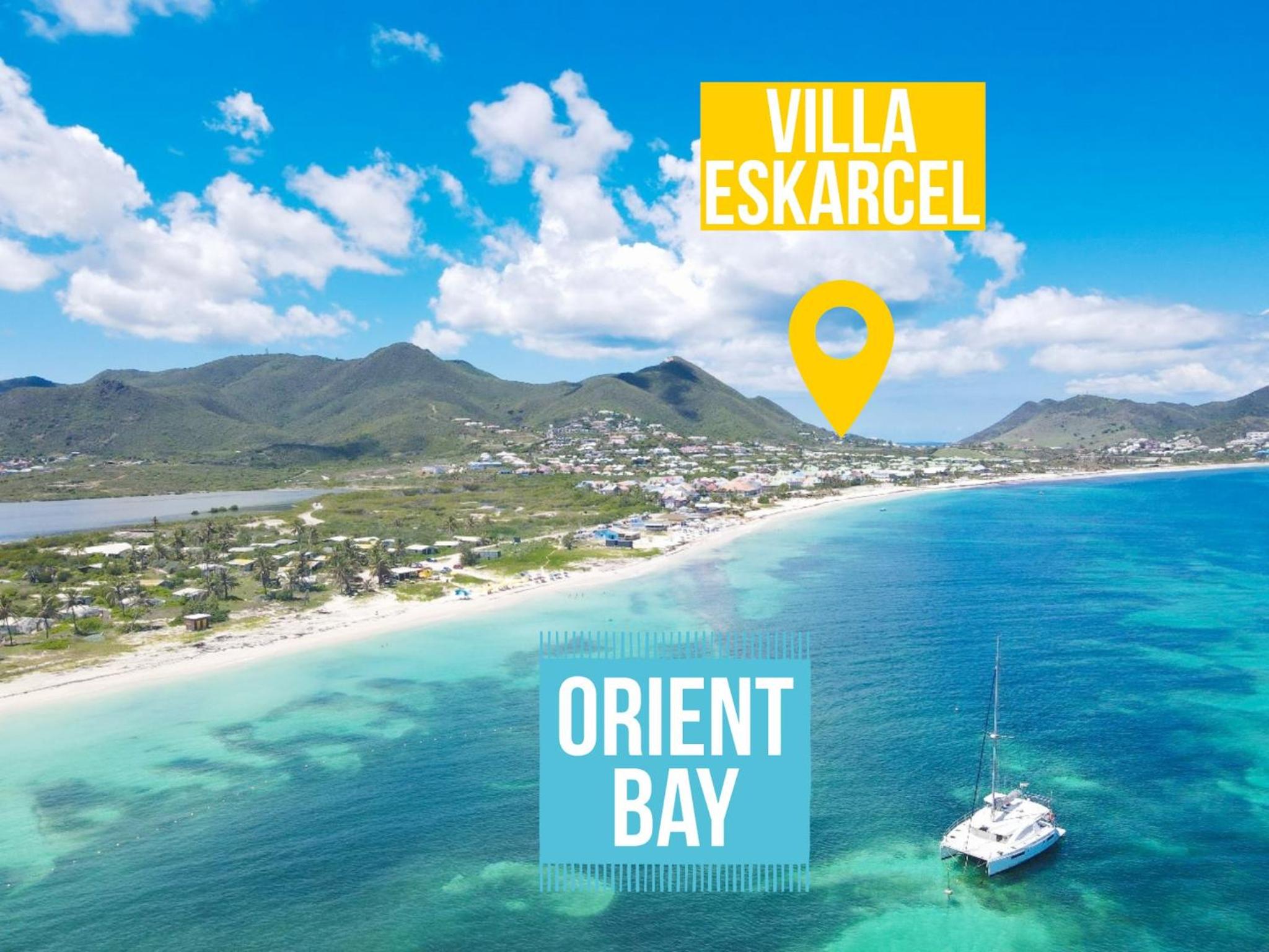 Villa Eskarcel, vue mer sur Orient Bay, piscine chauffée, très spacieuse view 3