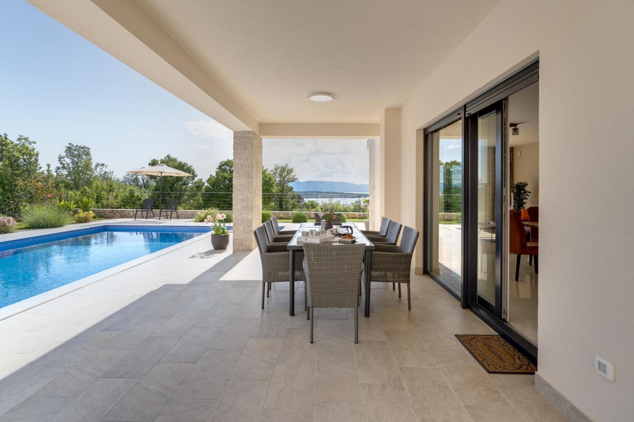 Luxury villa with a pool, panoramic sea view, beach - by Traveler tourist agency Krk ID 2406 view 5
