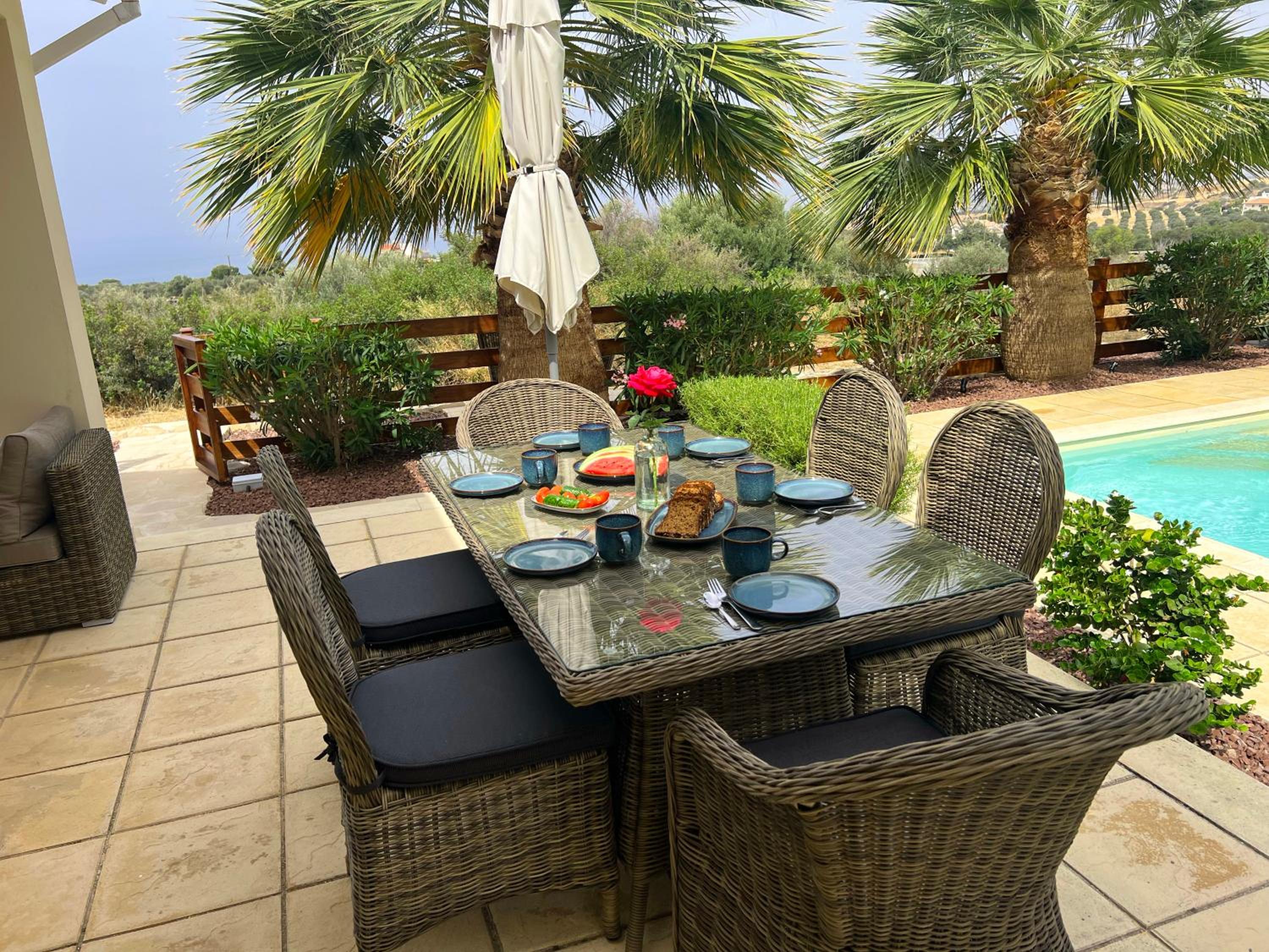 Villa Pleiades - sea views, private pool & hot tub