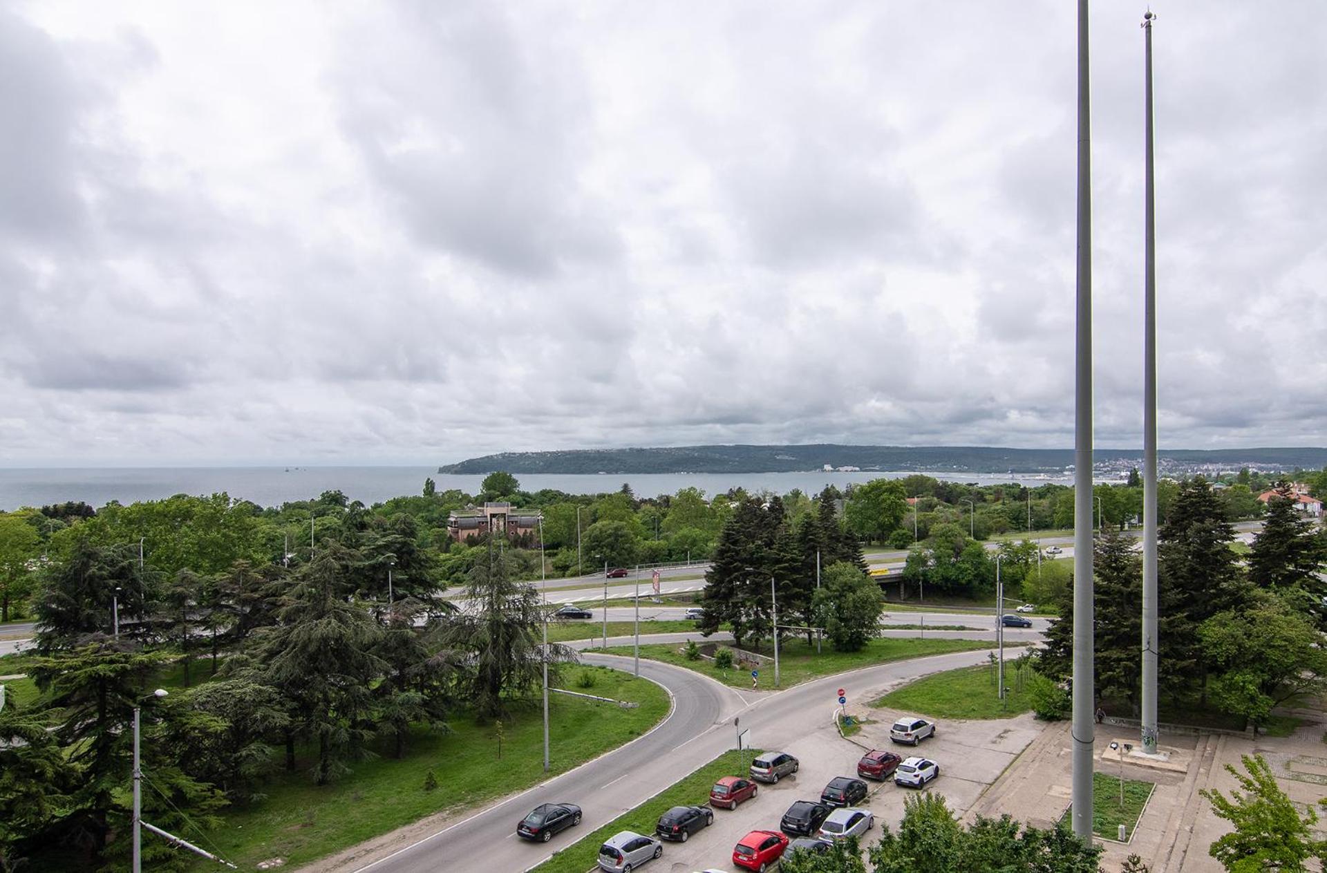 Sky view flat with parking
